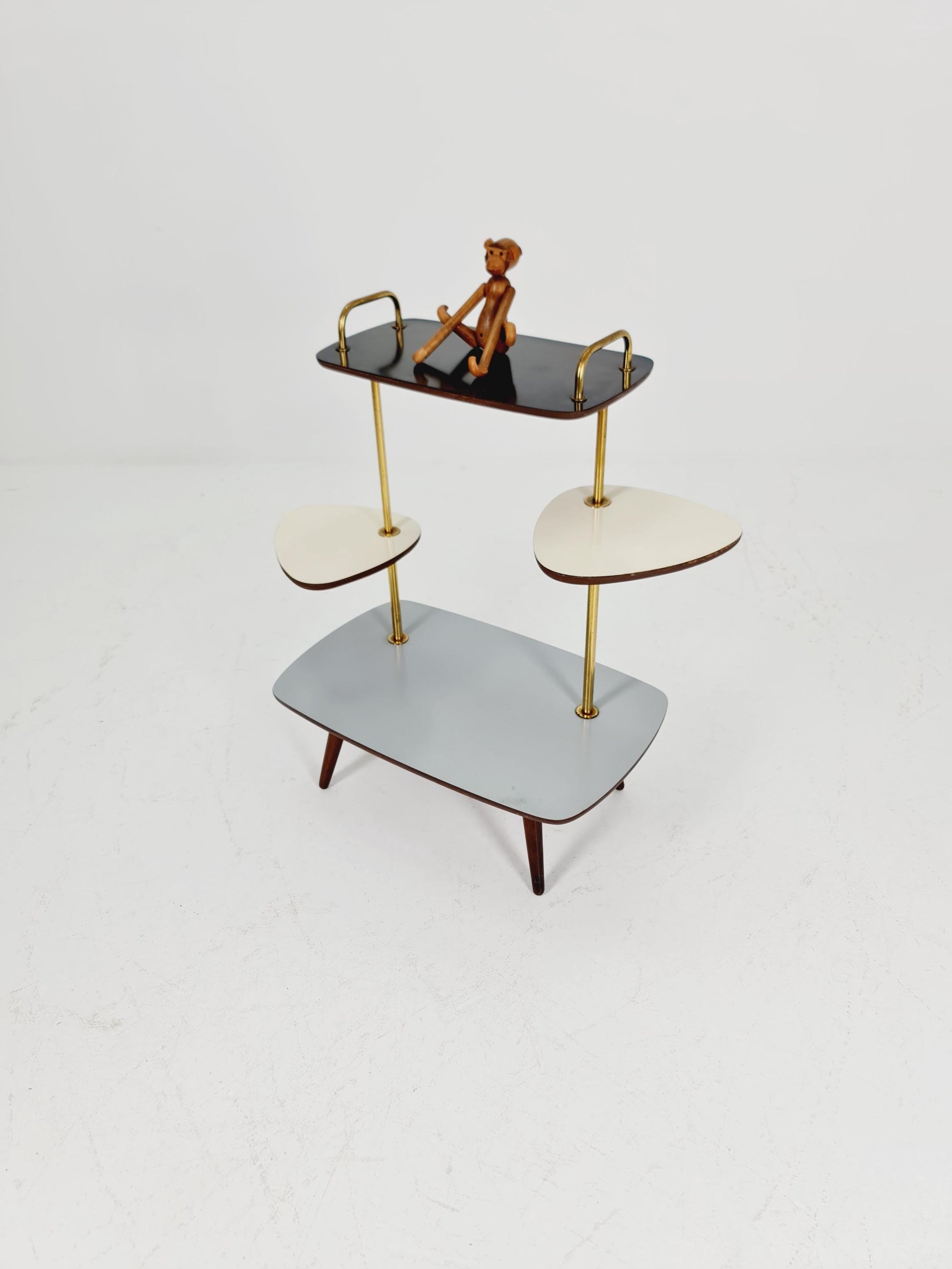 Big 1950s German Plant Stand, Vintage Mid-Century Minimalist Indoor Plant Stand Side Table Retro flower table By Opal