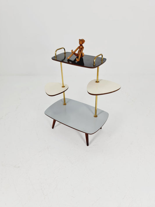 Big 1950s German Plant Stand, Vintage Mid-Century Minimalist Indoor Plant Stand Side Table Retro flower table By Opal