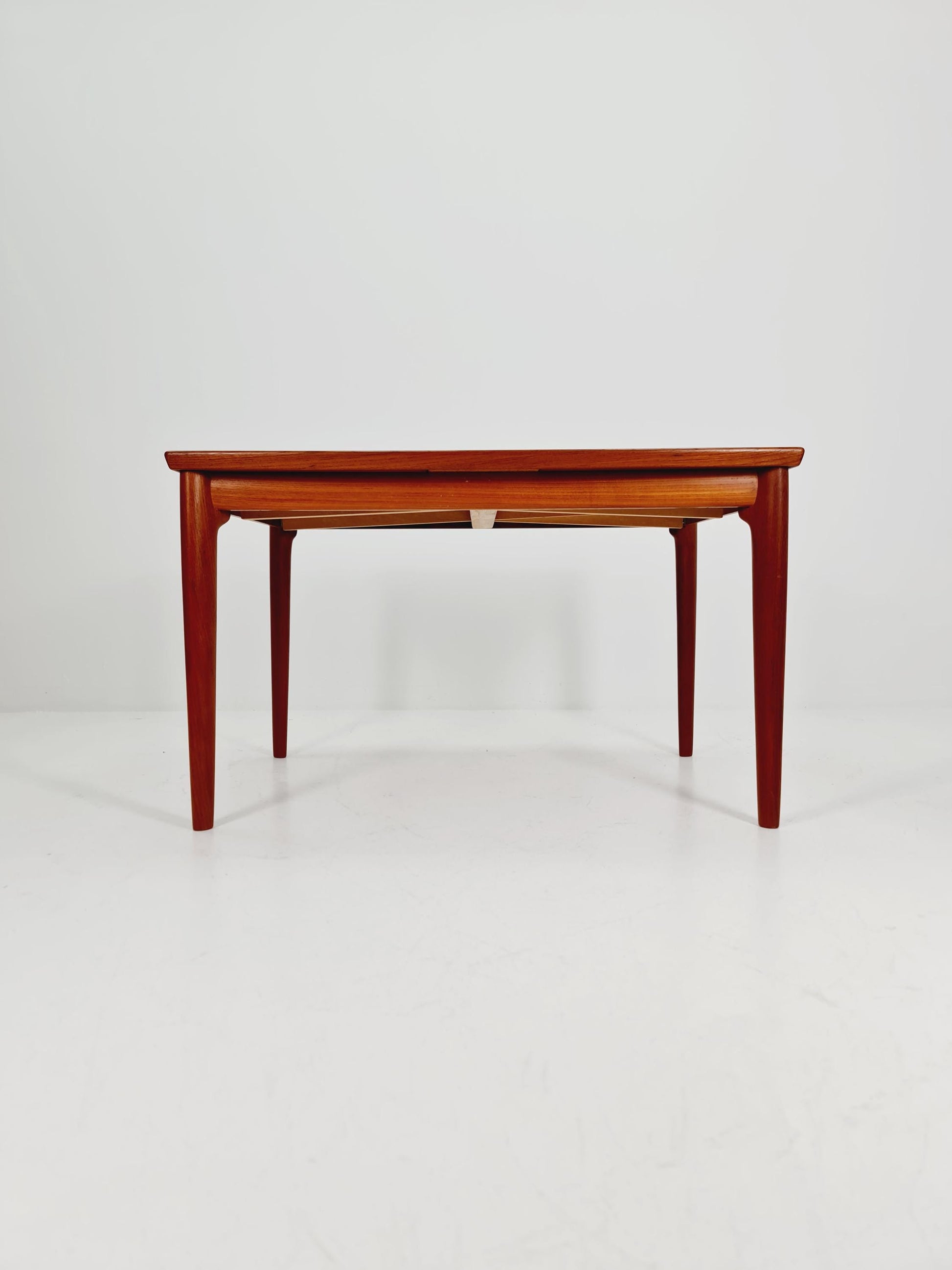 Danish Henning Kjaernulf rectangular teak table with two extension leaves, Denmark 1960s