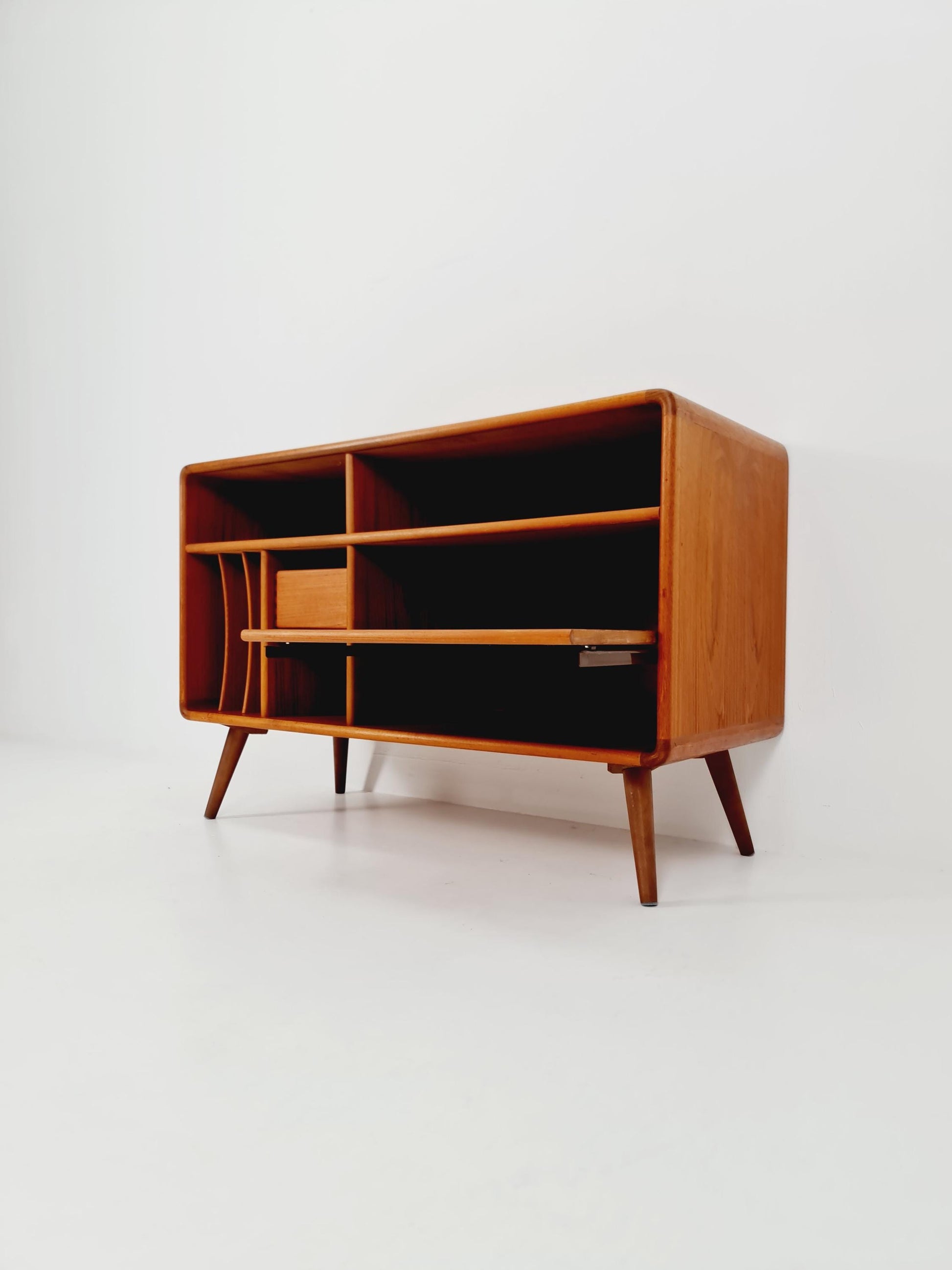 Mid century Solid Danish teak hallway cabinet, Record cabinet By Dyrlund 1960s