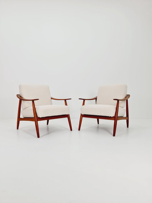 Mid century easy lounge chairs by Folke Ohlsson for Bodafors Sweden , 1955s, Set of 2