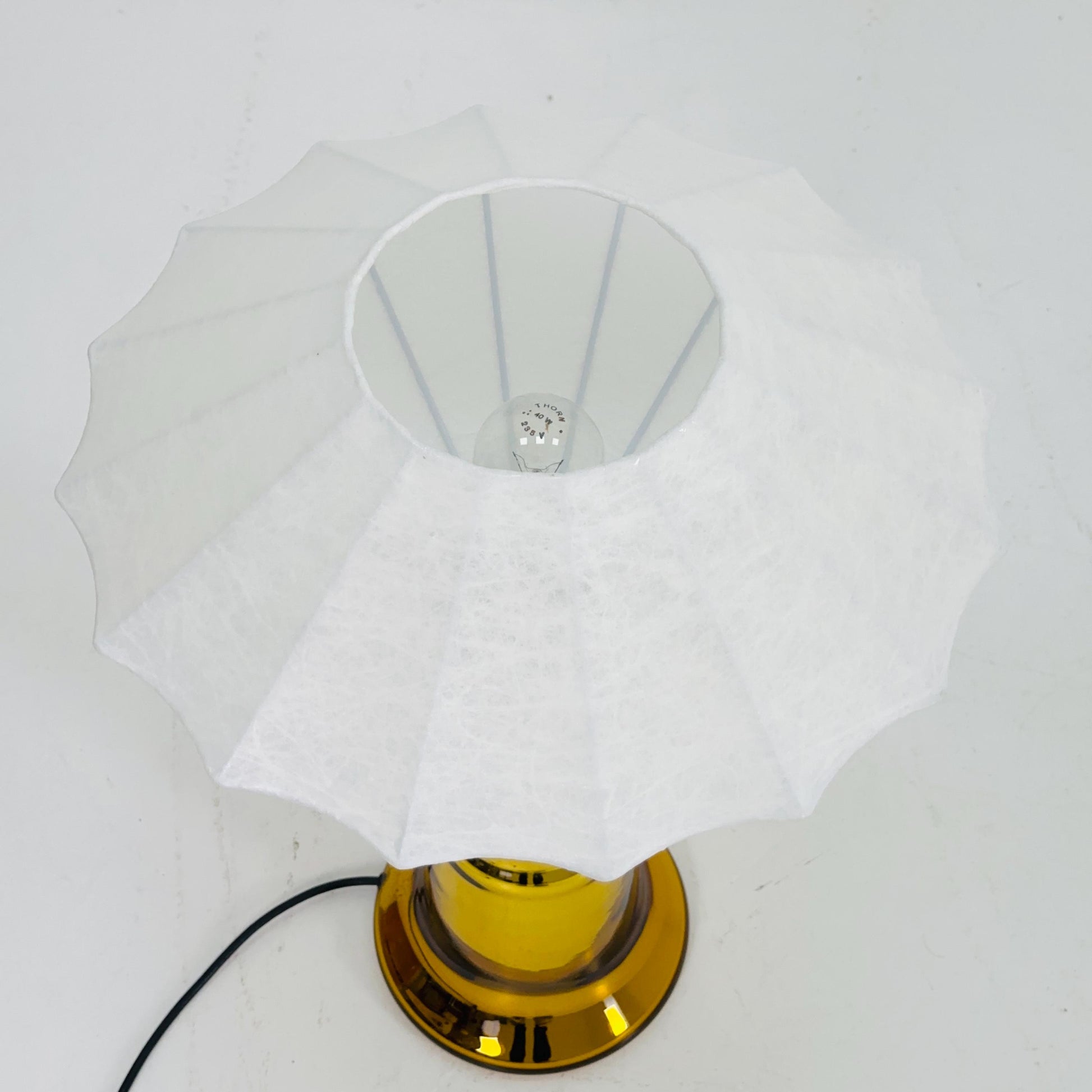 Mid century Cocoon Table Lamp | Glass Base Style of Castiglioni Brothers, Italy 1980s