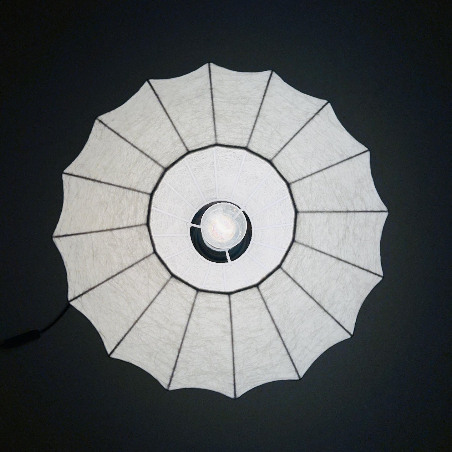 Mid century Cocoon Table Lamp | Glass Base Style of Castiglioni Brothers, Italy 1980s