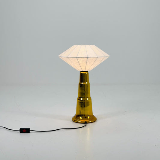 Mid century Cocoon Table Lamp | Glass Base Style of Castiglioni Brothers, Italy 1980s