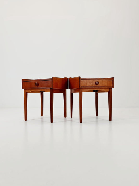 Rare Danish MidCentury teak nightstands / bedside tables, 1960s