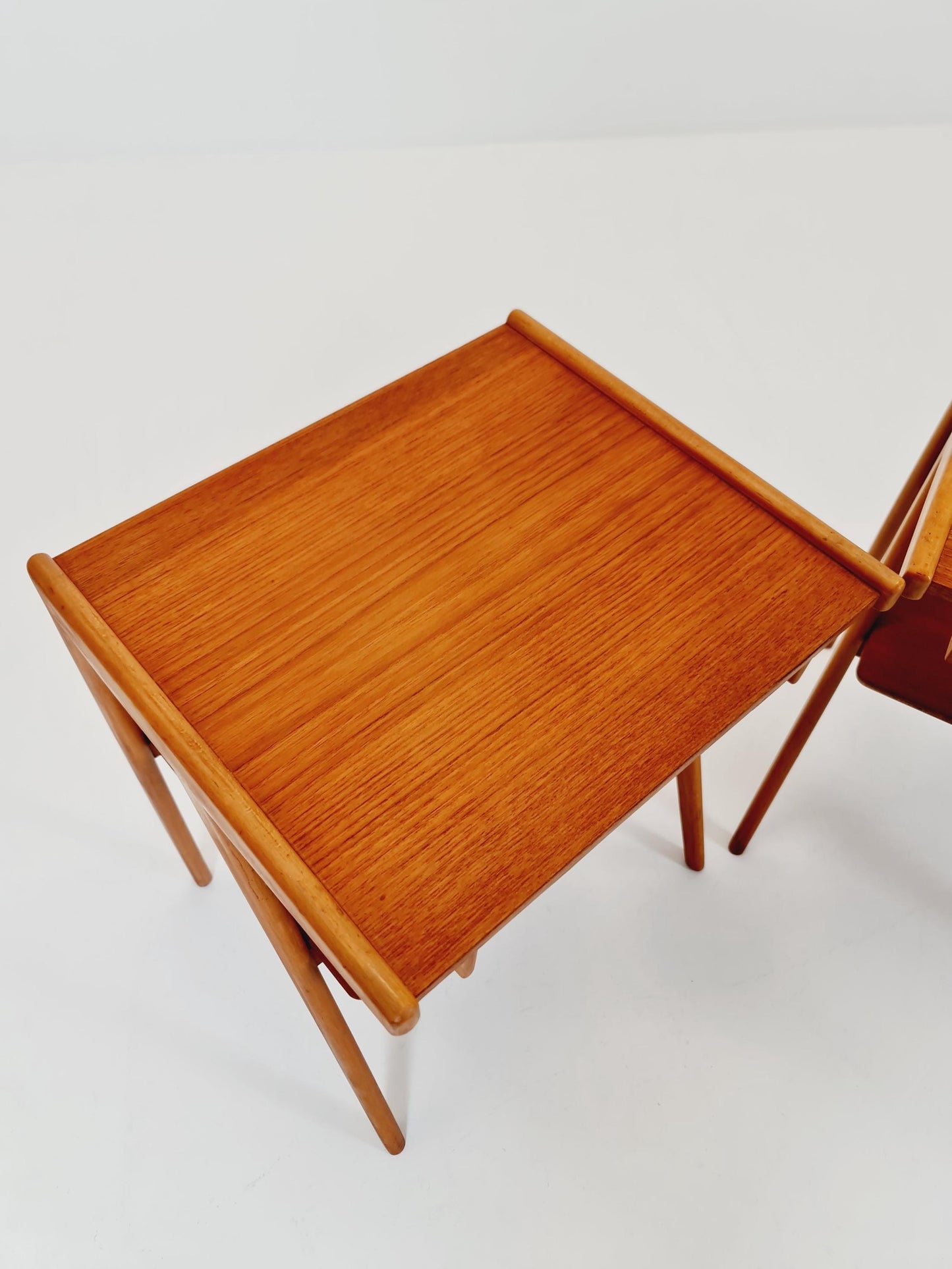 Mid century Danish teak & Oak bedside tables/ nightstands , 1960s, set of 2