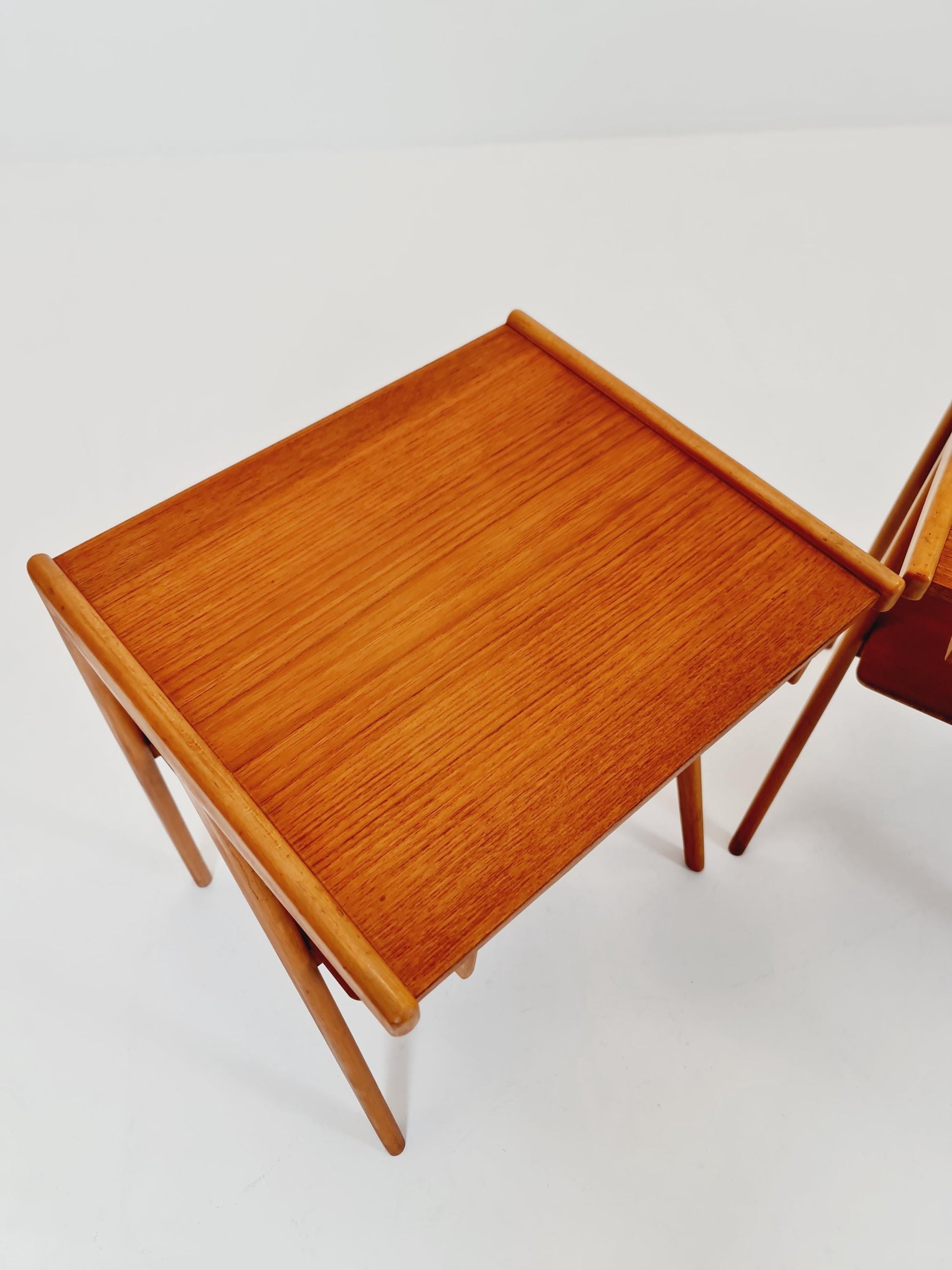Mid century Danish teak & Oak bedside tables/ nightstands , 1960s, set of 2