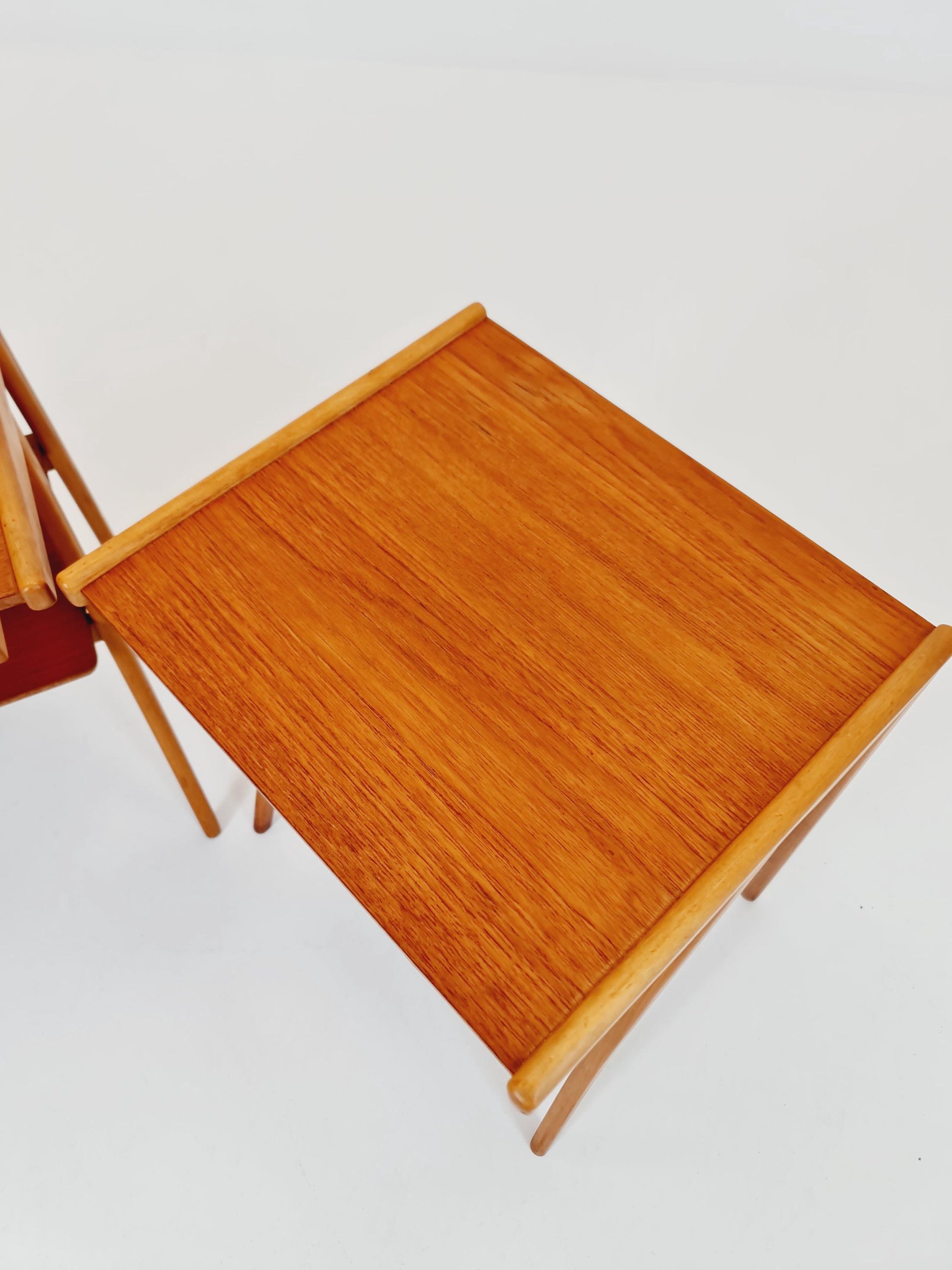 Mid century Danish teak & Oak bedside tables/ nightstands , 1960s, set of 2