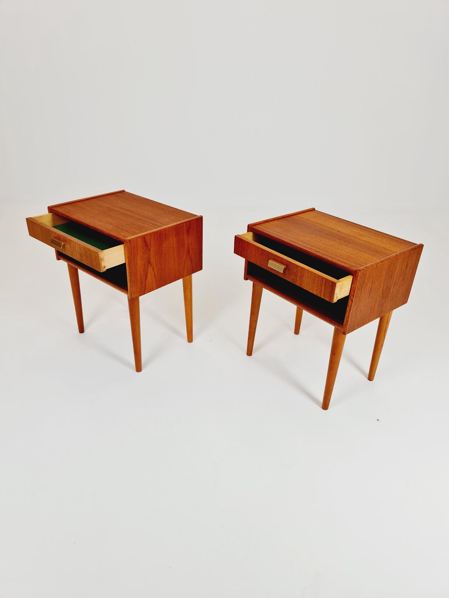 Mid century Danish teak side tables/ Bedside tables/ Nightstands, Denmark, 1960s, set of 2