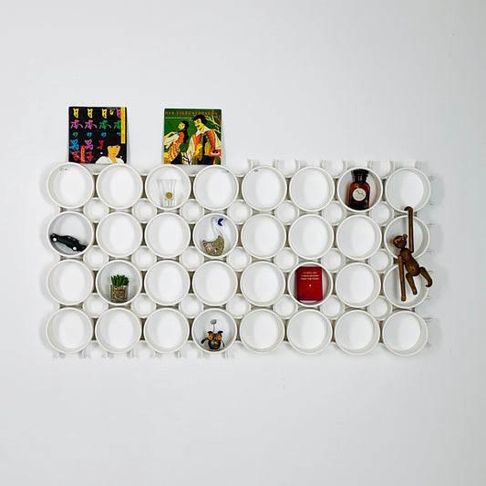 Set of 2 space age white Plastic Wall or Ceiling Panels system Switzerland 1970s
