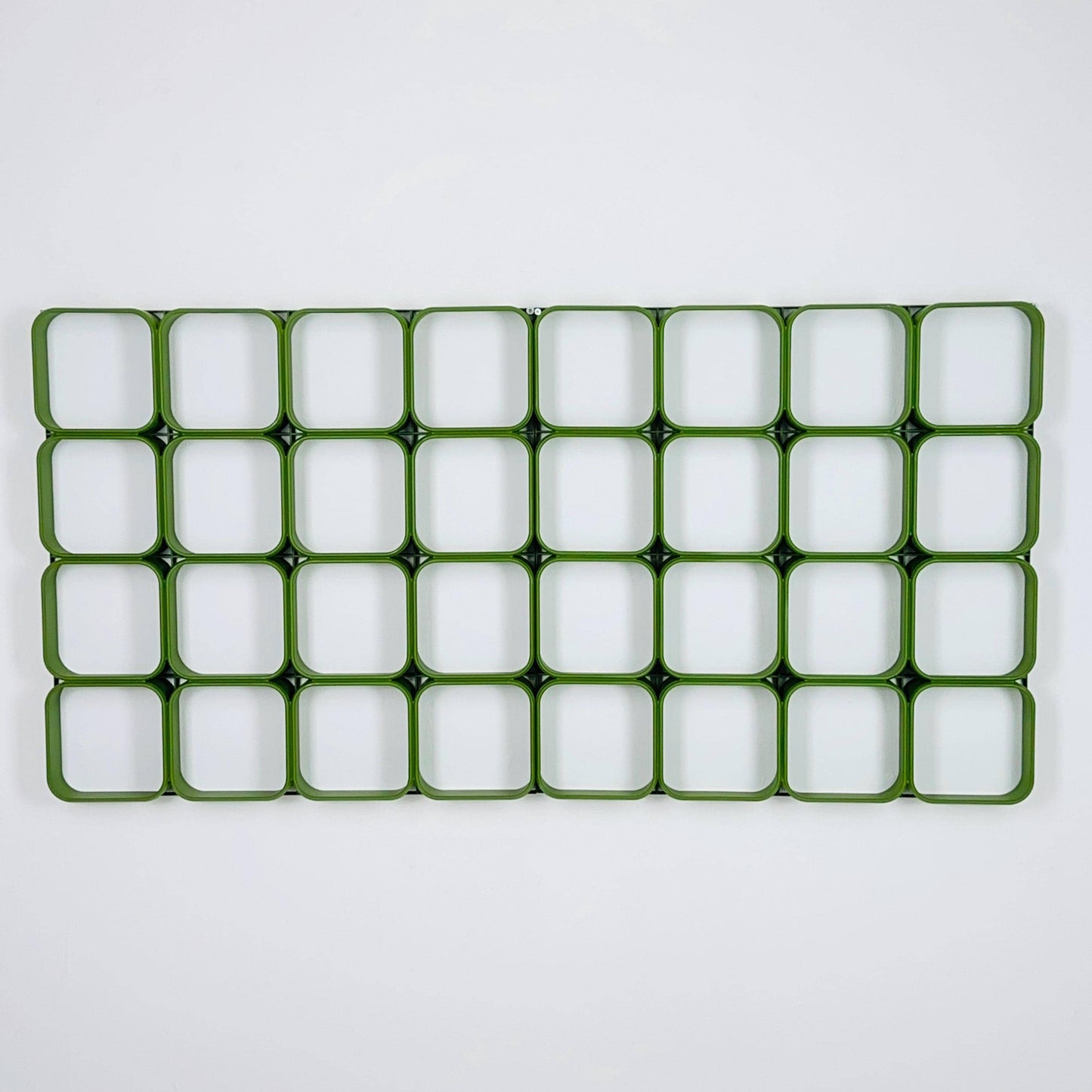 Set of 2 space age green square Plastic Wall or Ceiling Panels system Switzerland 1970s