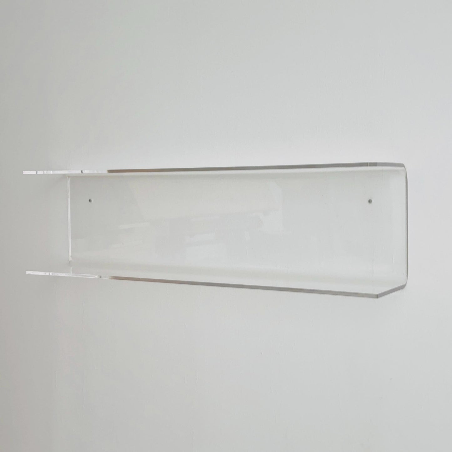 1 of 2 Space Age Plexiglass Wall Shelf — Large Transparent Acrylic Display Vintage 1970s Italy