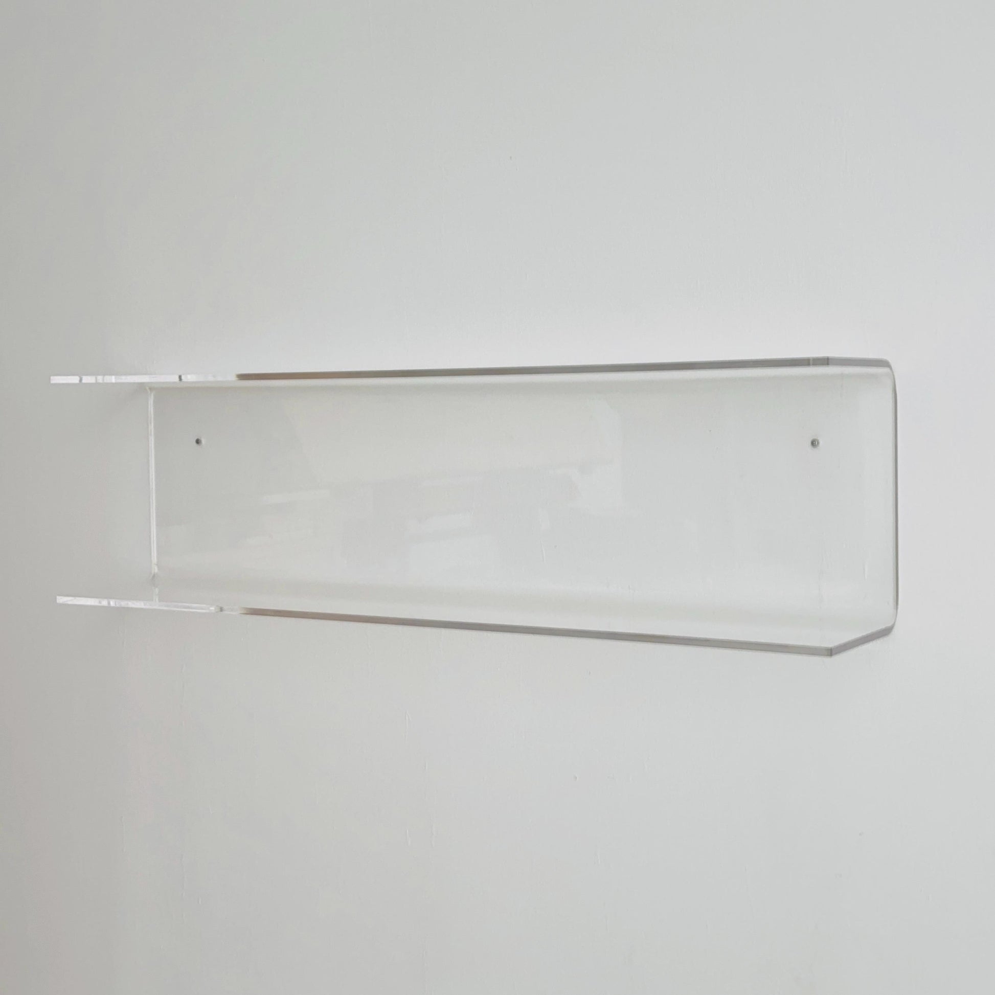 1 of 2 Space Age Plexiglass Wall Shelf — Large Transparent Acrylic Display Vintage 1970s Italy