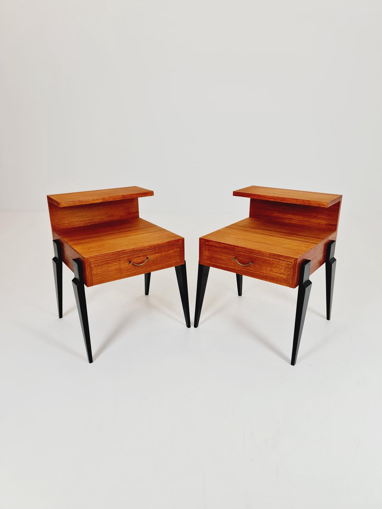 Rare Danish MidCentury teak nightstands / bedside tables, 1960s