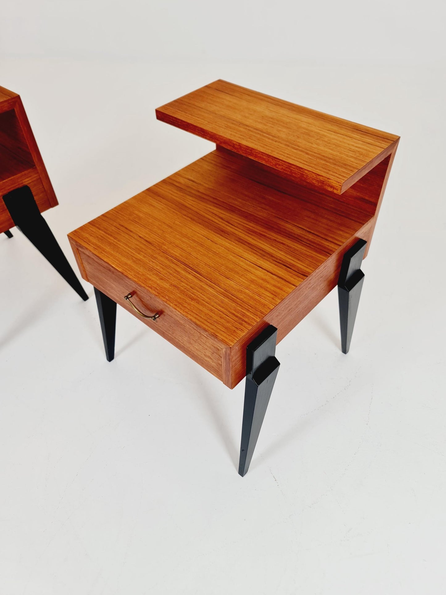 Rare Danish MidCentury teak nightstands / bedside tables, 1960s