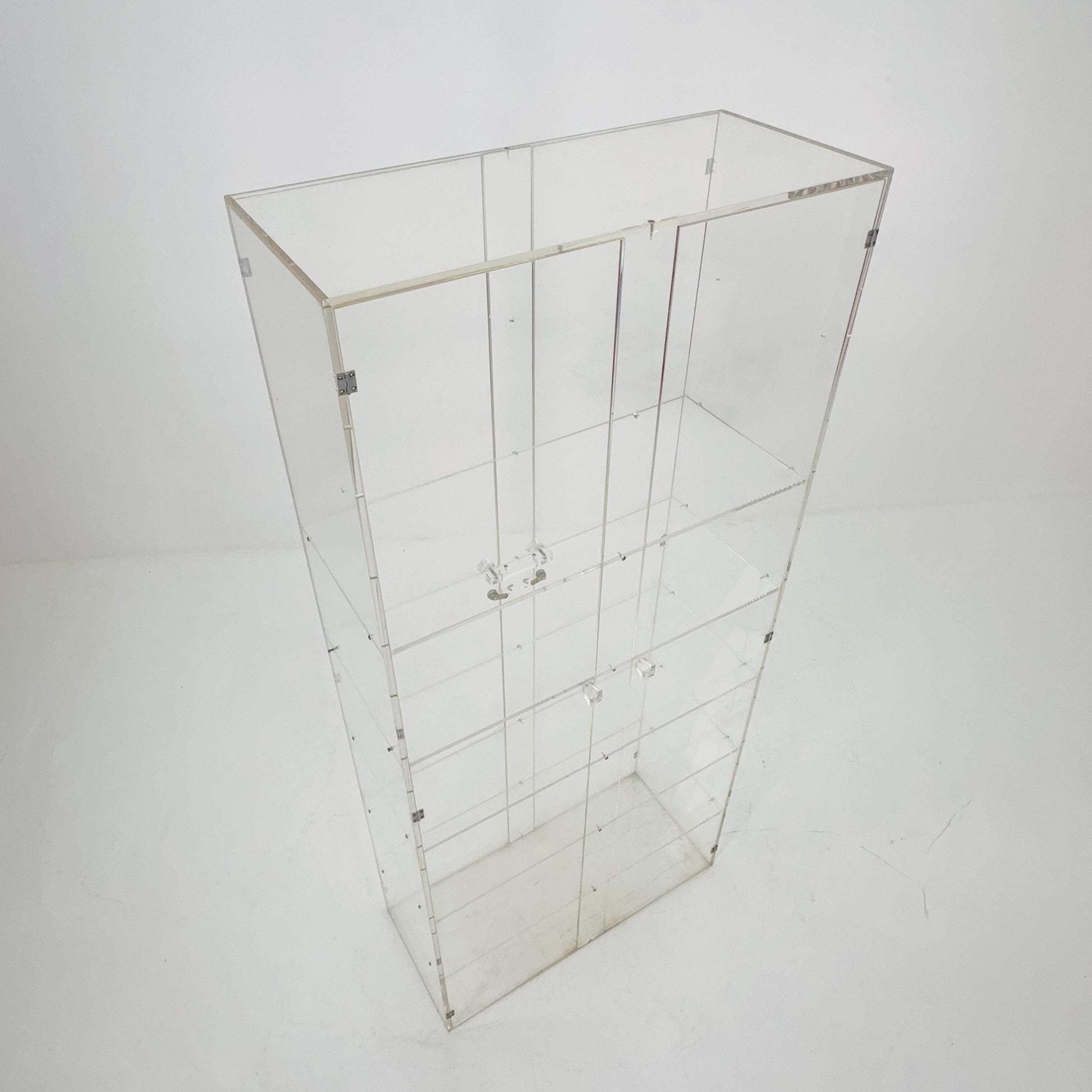 Mid Century Space Age Cabinet Vitrine | Italian Design 1980s | Plexiglass Shelves | Double-Sided Doors