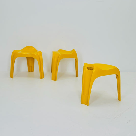 1 of 3 Mid century yellow space age Taboret stool by Alexander Begge for Casala 1970s Germany