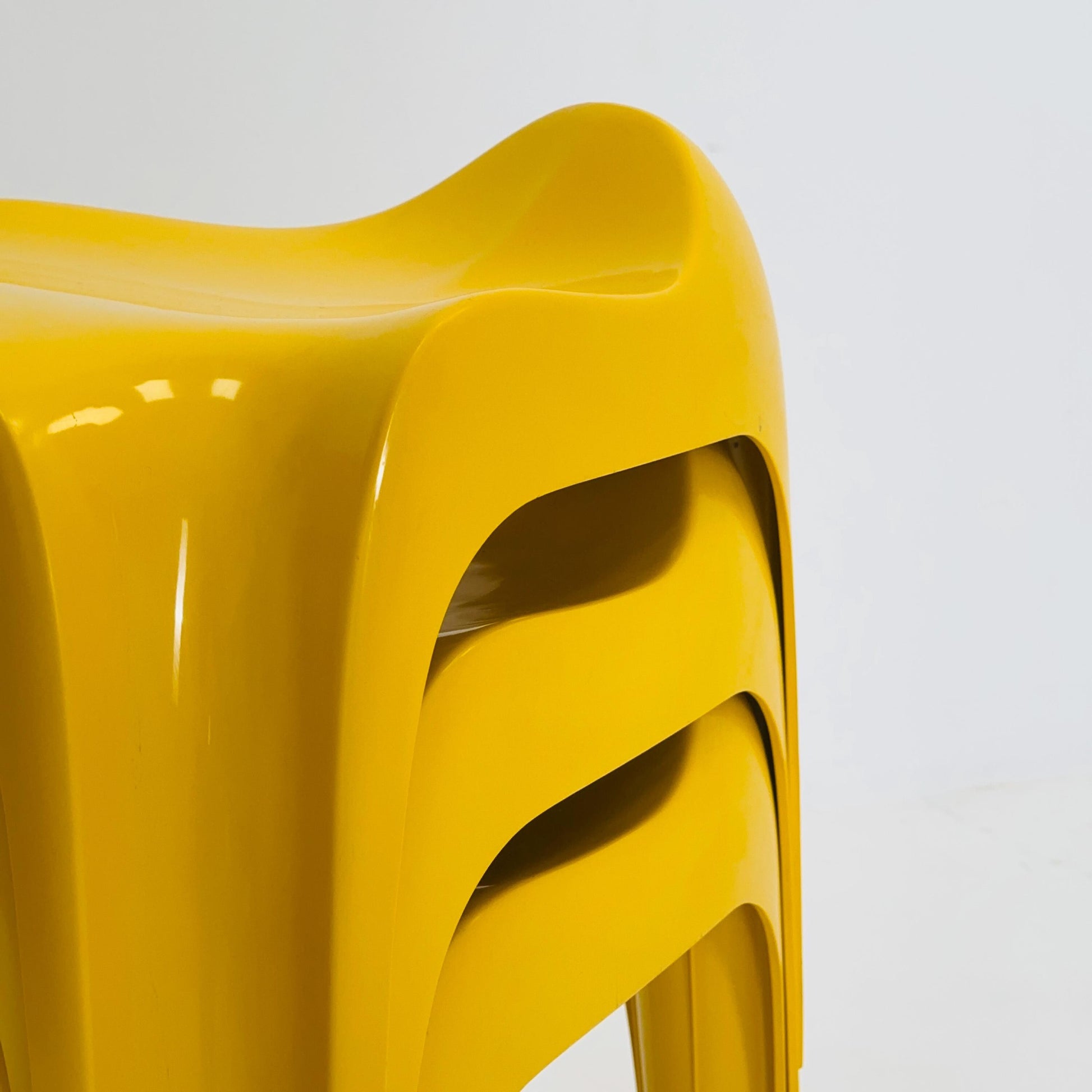 1 of 3 Mid century yellow space age Taboret stool by Alexander Begge for Casala 1970s Germany