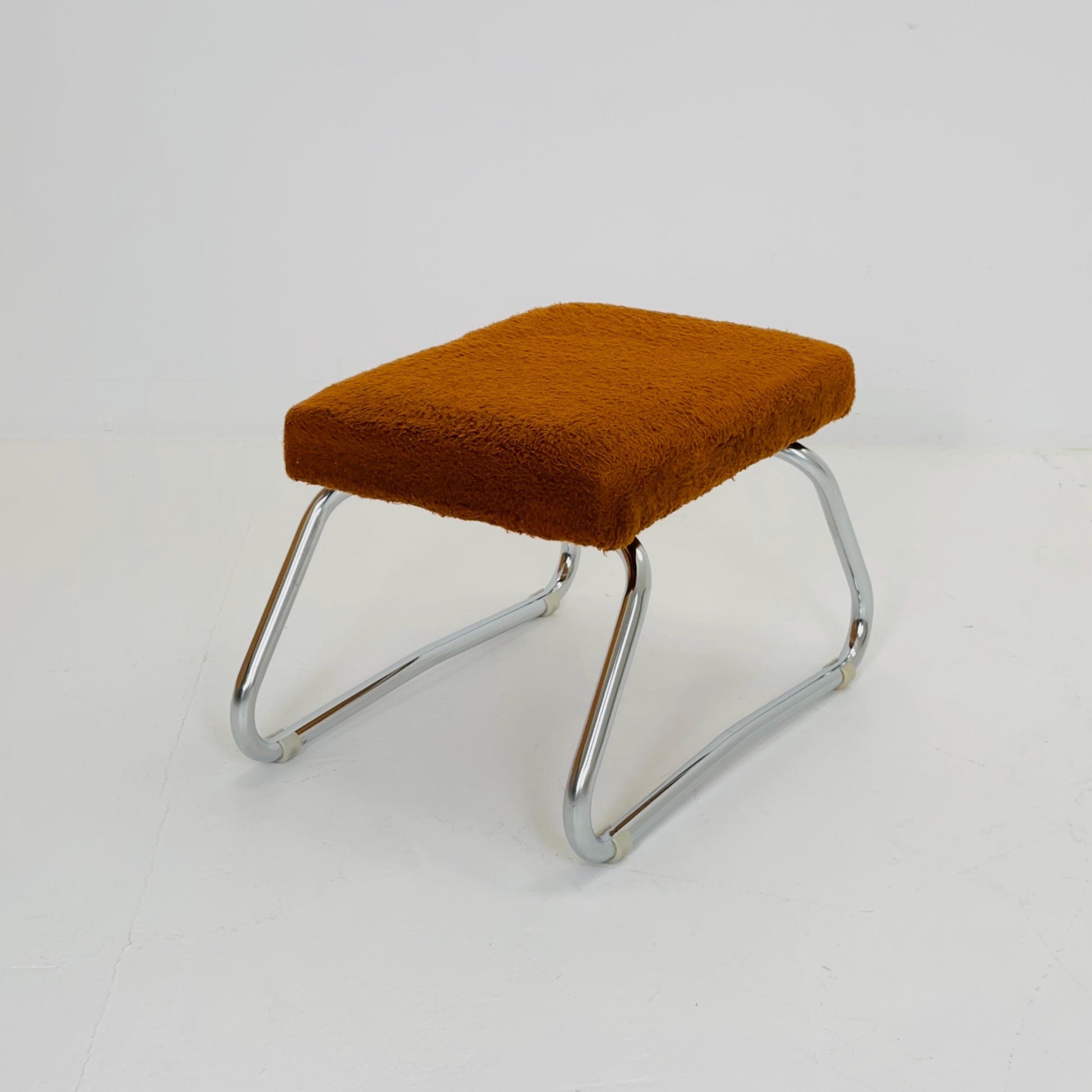 Mid century Bauhaus Stool with Chrome Accents and Hidden Steps –1960s