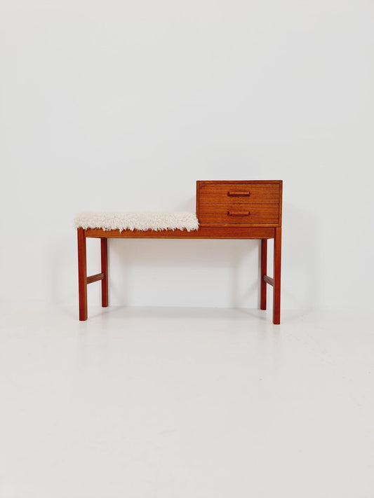 Danish teak telefon table/ hallway table By Jörgen Maahr/Otto Nielsen, 1960s