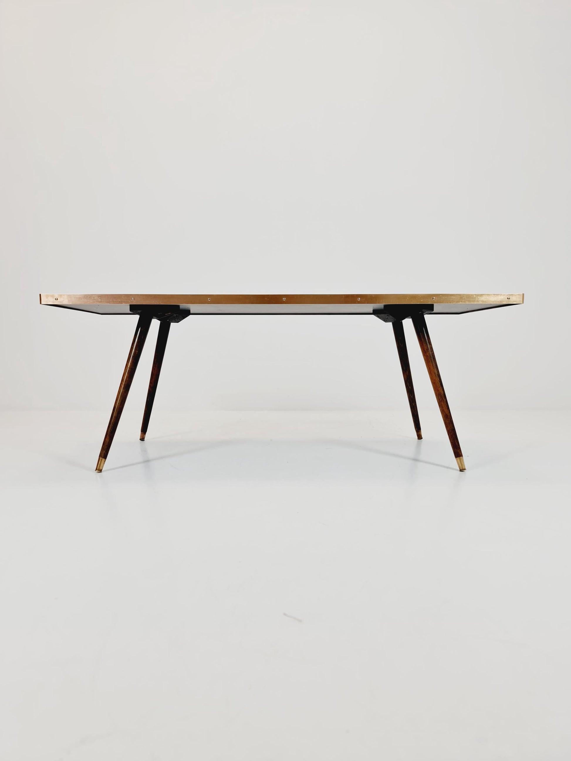 Unique mosaic & solid brass coffee table, 1950s