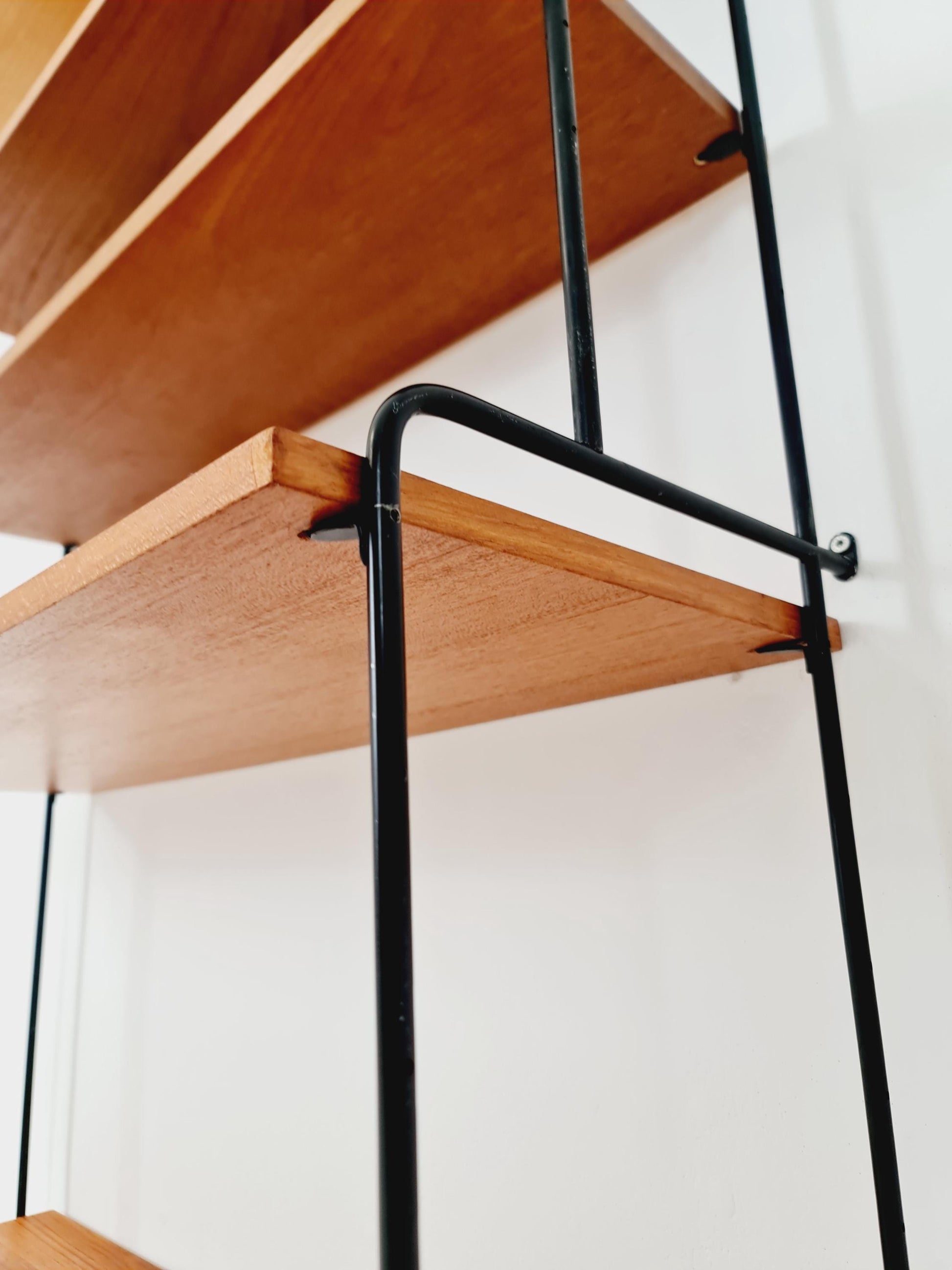 Mid century Teak wall shelving unit by Hilker for Omnia, Germany, 1960s