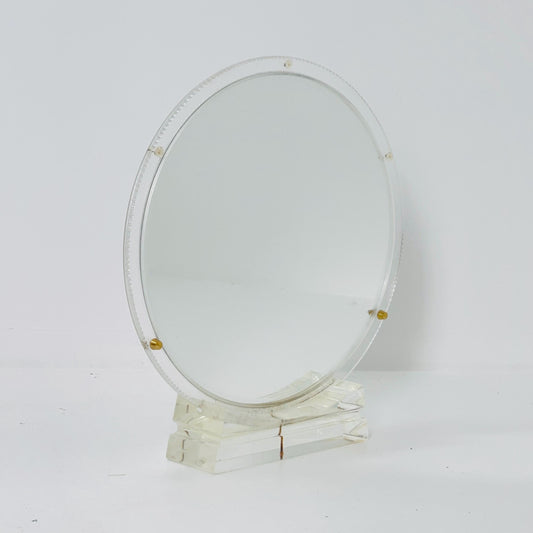 Mid century acrylic glass Lucite Makeup Mirror by Charles Hollis Jones 1970s