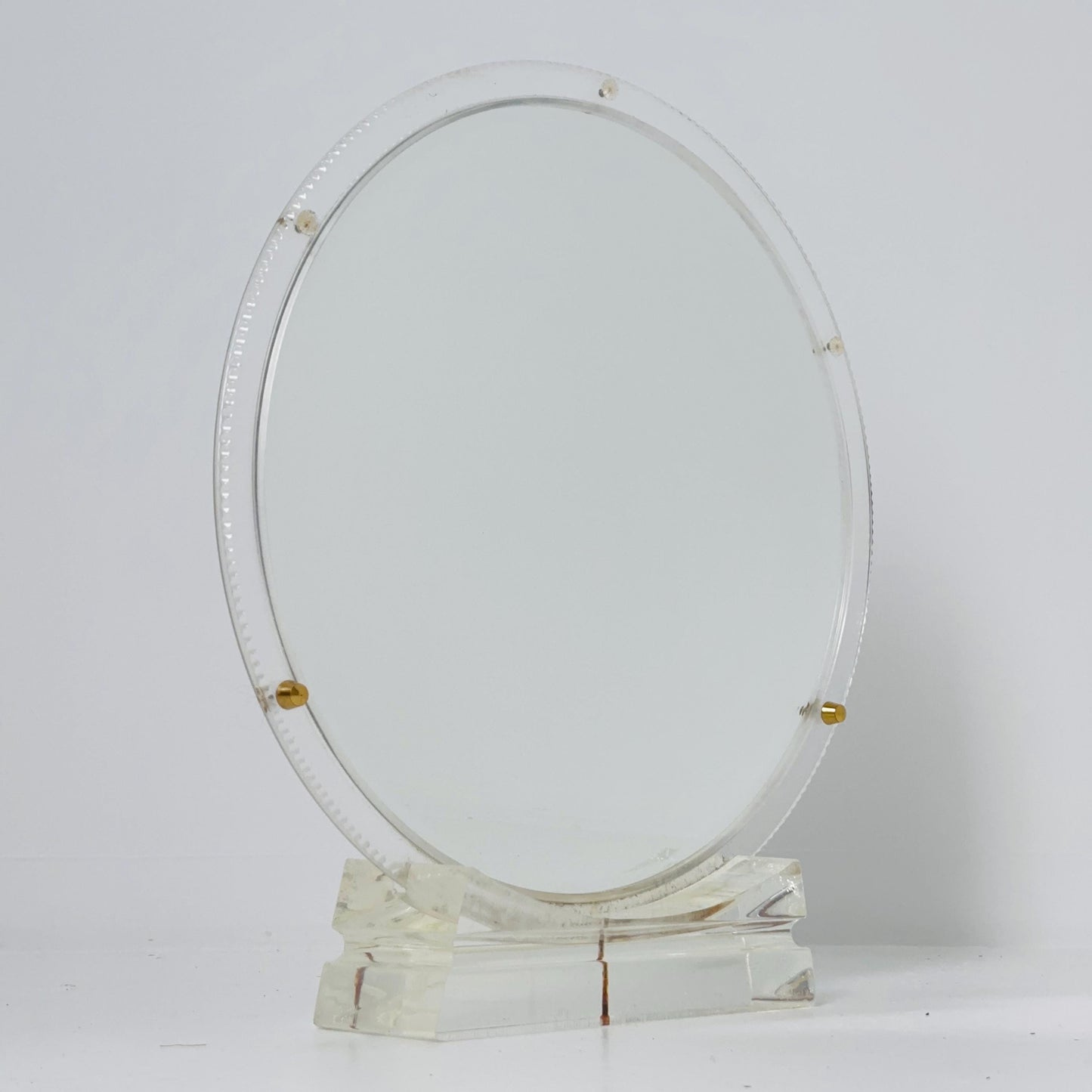 Mid century acrylic glass Lucite Makeup Mirror by Charles Hollis Jones 1970s