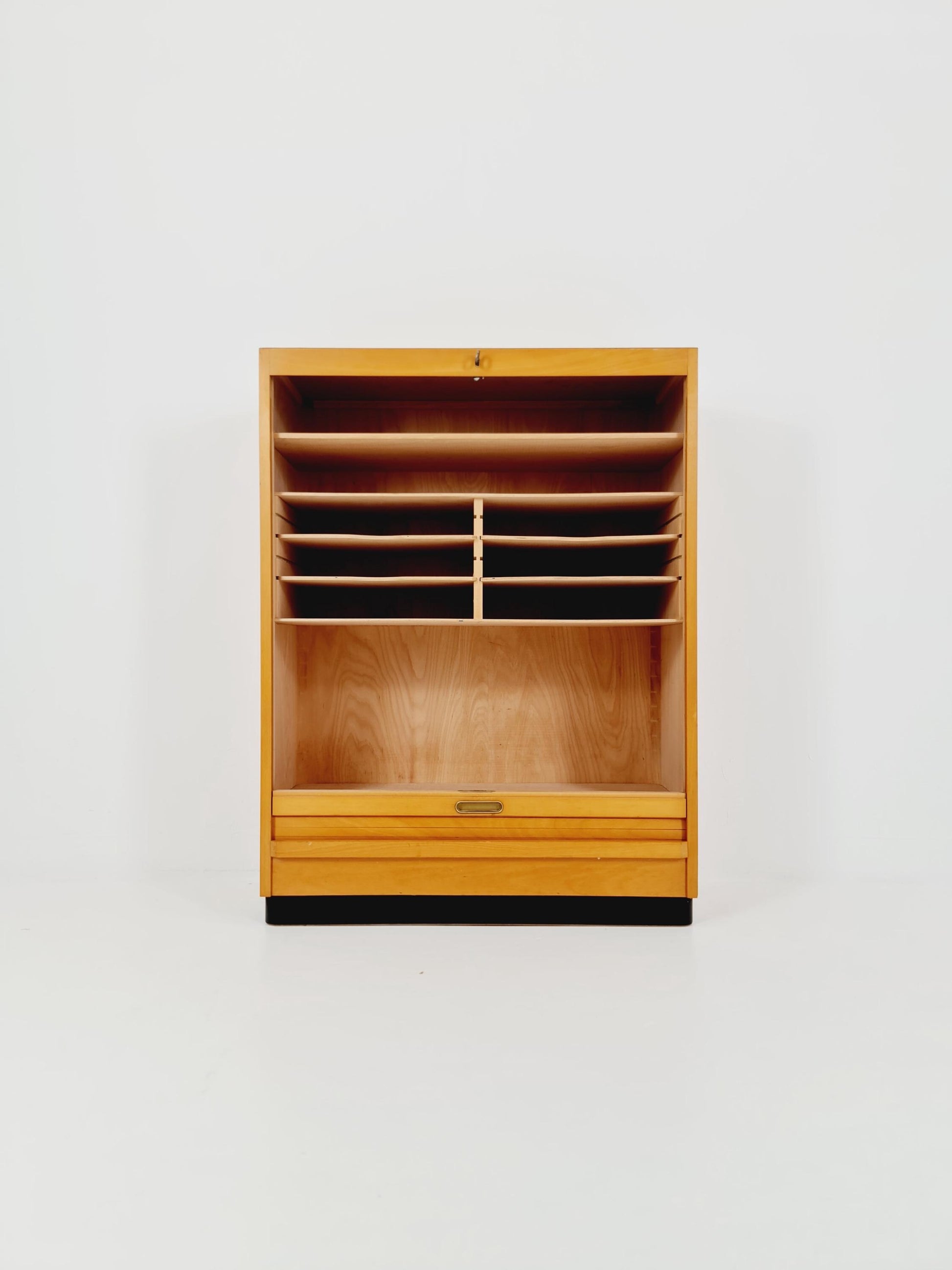 Bauhaus German roll document cabinet Wood by Koncord Möbel , 1930s