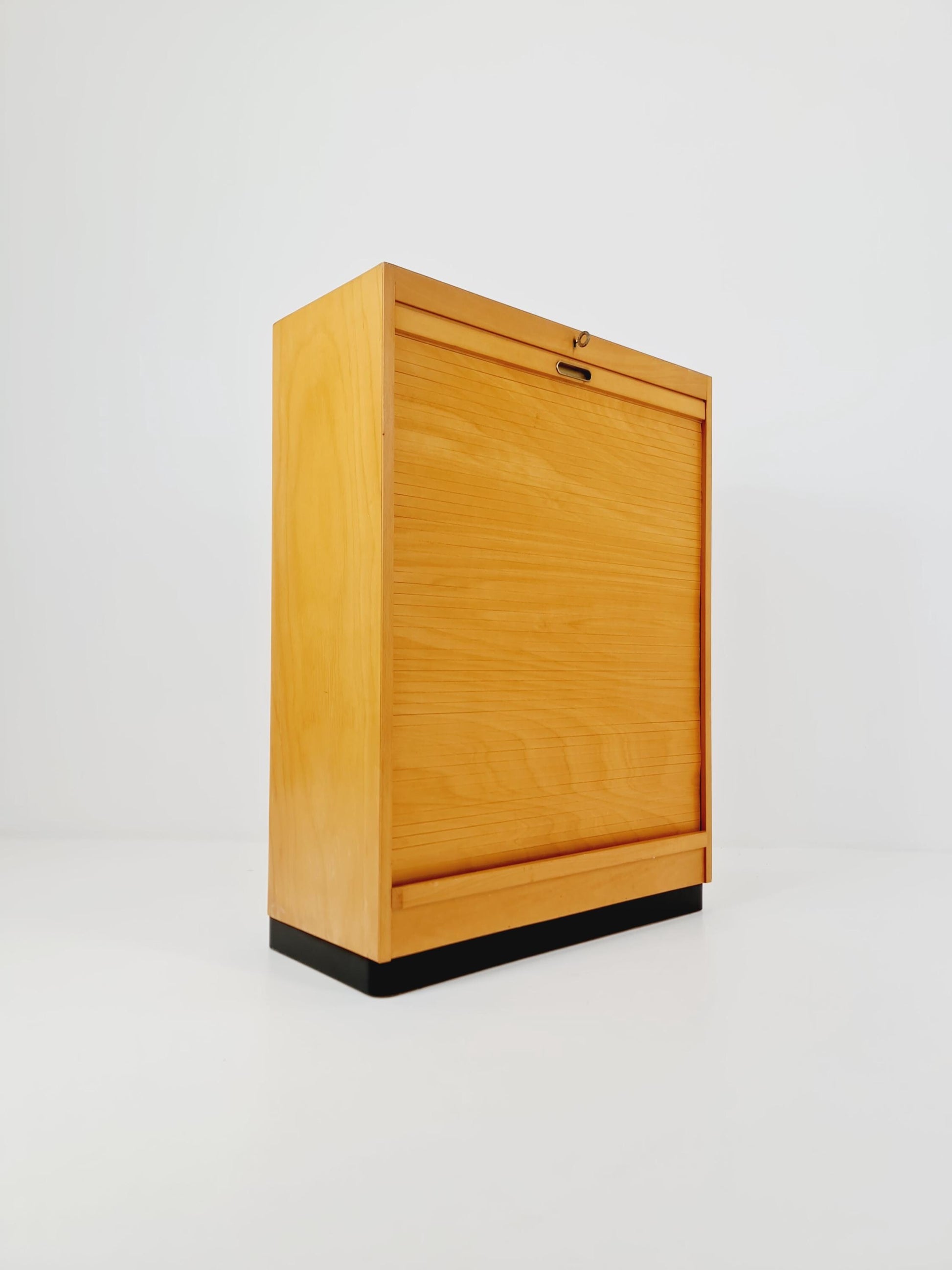 Bauhaus German roll document cabinet Wood by Koncord Möbel , 1930s
