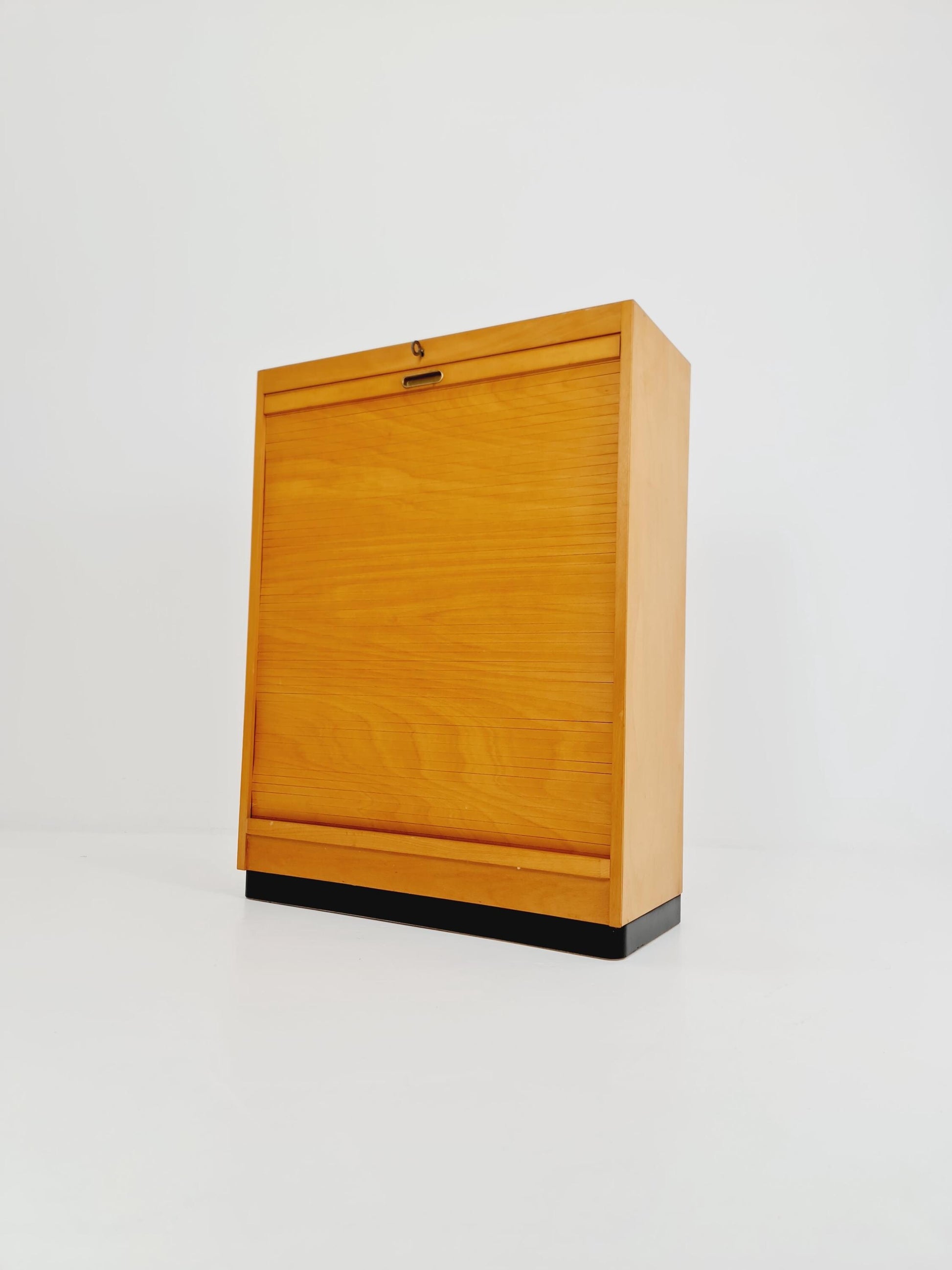 Bauhaus German roll document cabinet Wood by Koncord Möbel , 1930s