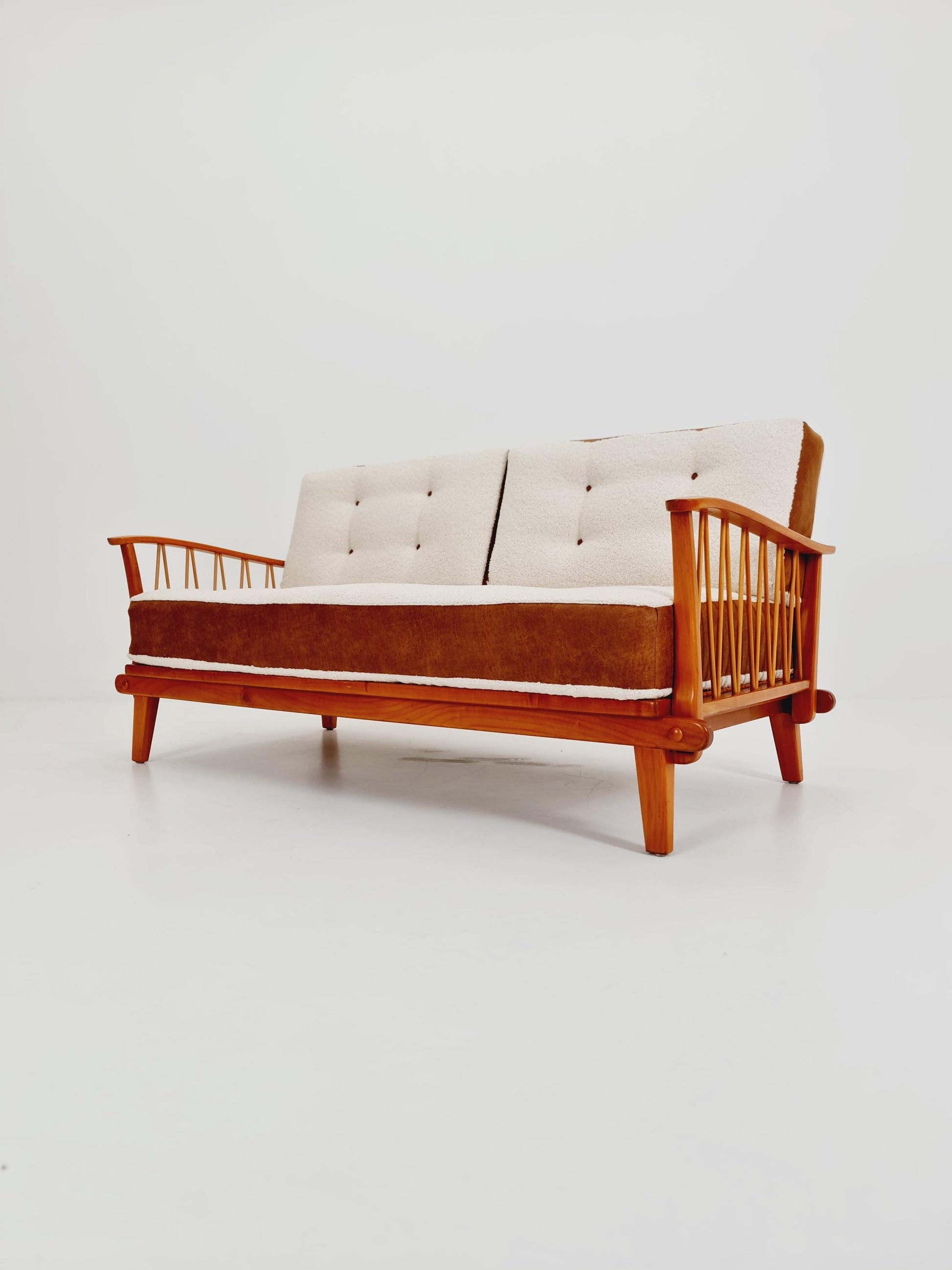 Midcentury Stella Sofa Ash wood Daybed by Walter Knoll , Germany, 1950s
