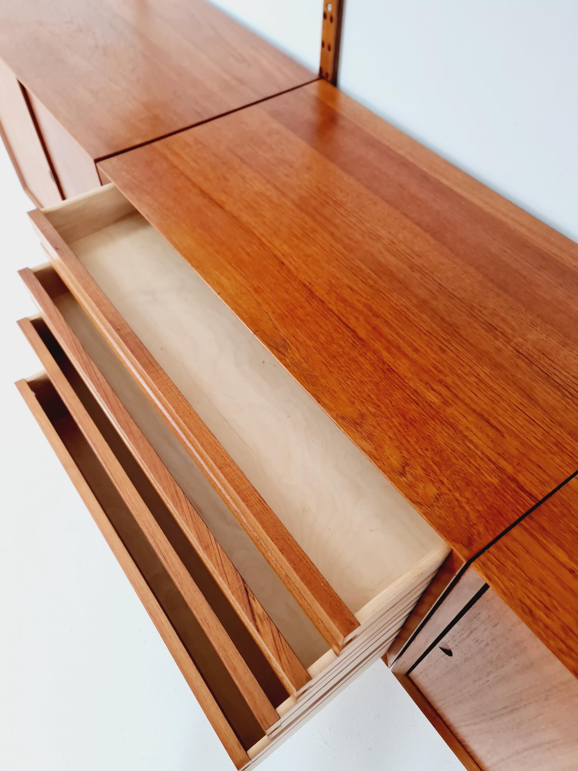 Big Mid century Danish Teak Wall Unit with 3 cabinets by Poul Cadovius for Cado, Denmark, 1960s