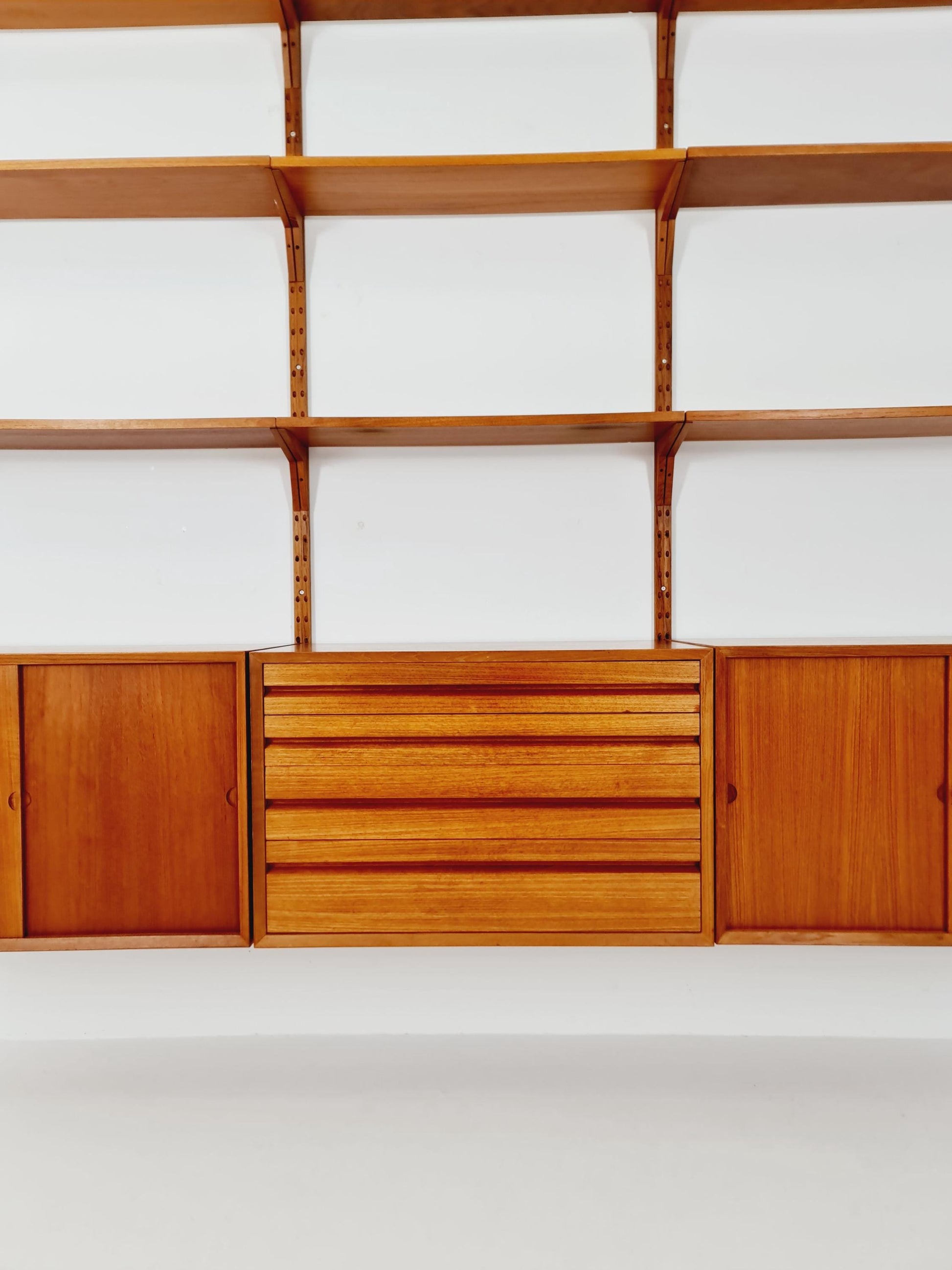 Big Mid century Danish Teak Wall Unit with 3 cabinets by Poul Cadovius for Cado, Denmark, 1960s