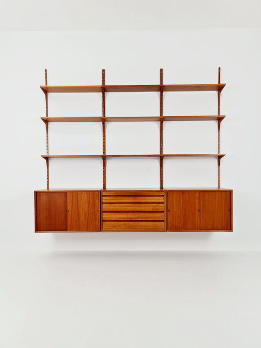 Big Mid century Danish Teak Wall Unit with 3 cabinets by Poul Cadovius for Cado, Denmark, 1960s