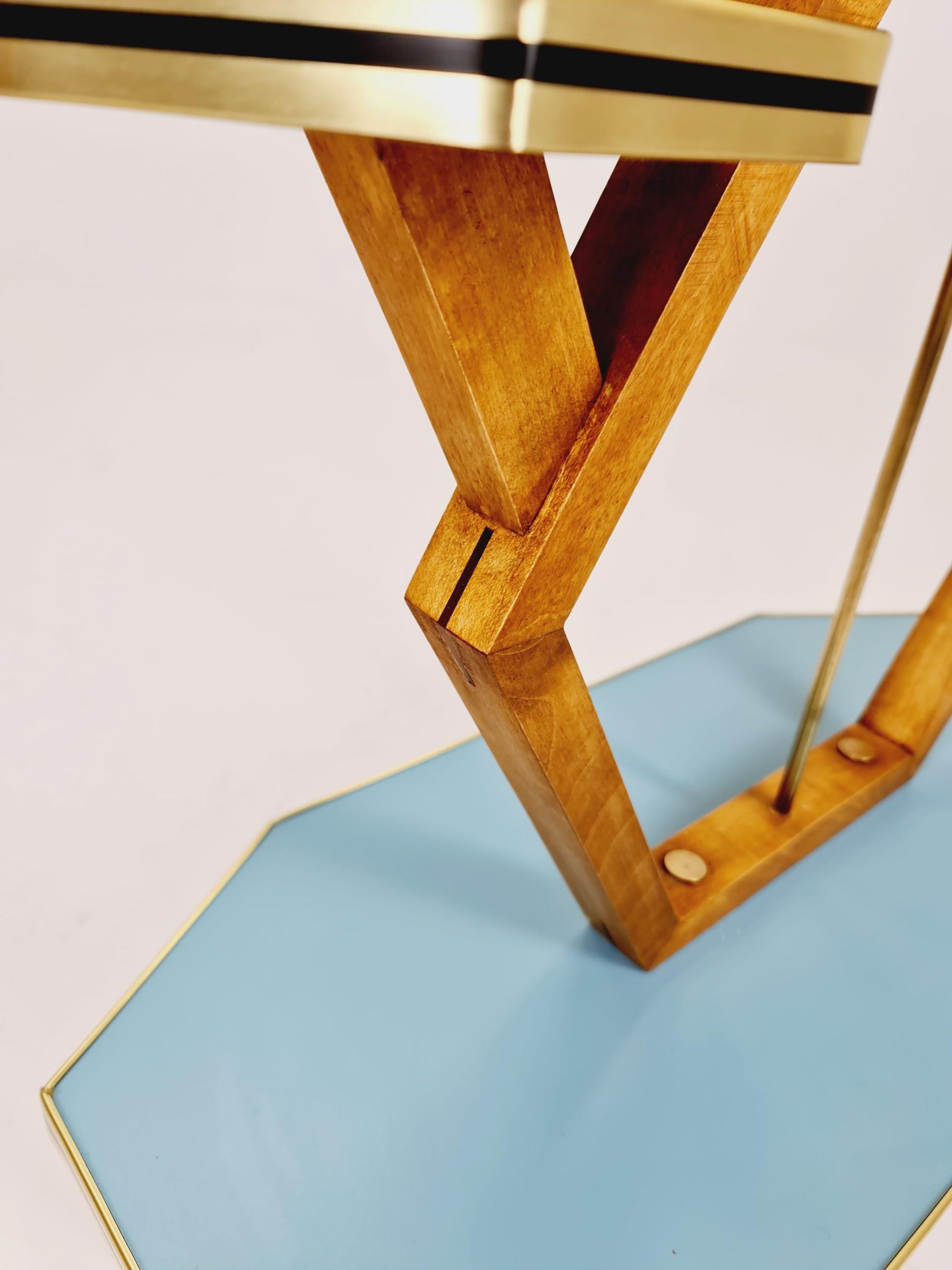 Rare Large German Plant Stand, Colorful Vintage Mid-Century Minimalist Indoor Plant Stand Side Table Retro flower table, 1950s