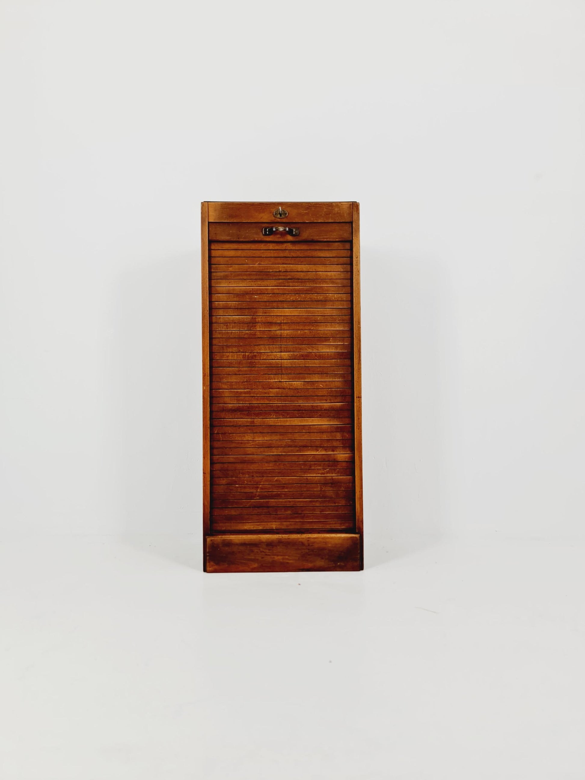 Bauhaus German roll document cabinet in walnut Wood , 1930s
