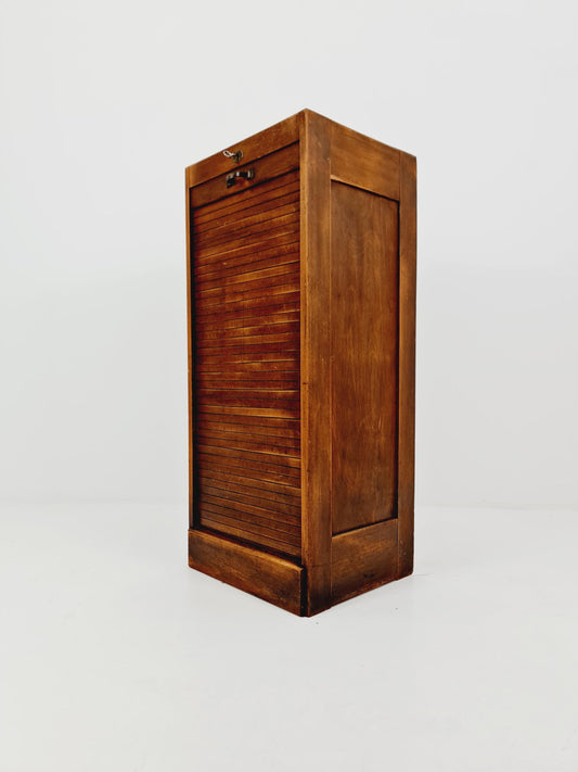 Bauhaus German roll document cabinet in walnut Wood , 1930s