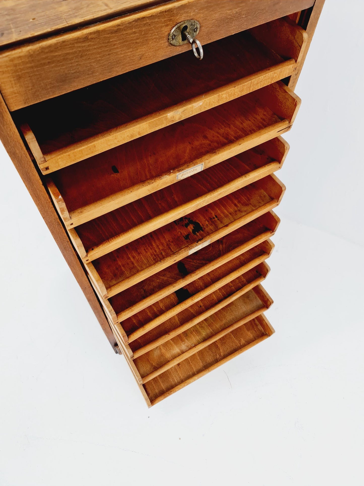 Bauhaus German roll document cabinet in walnut Wood , 1930s