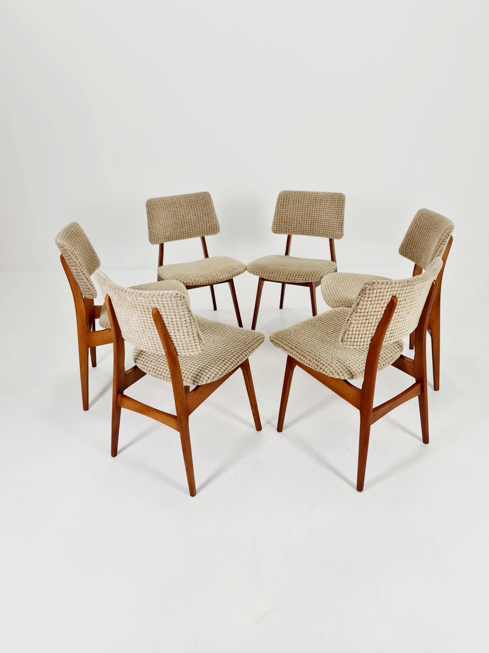 Vintage Danish solid wood dining Chairs, 1960s, Set of 6