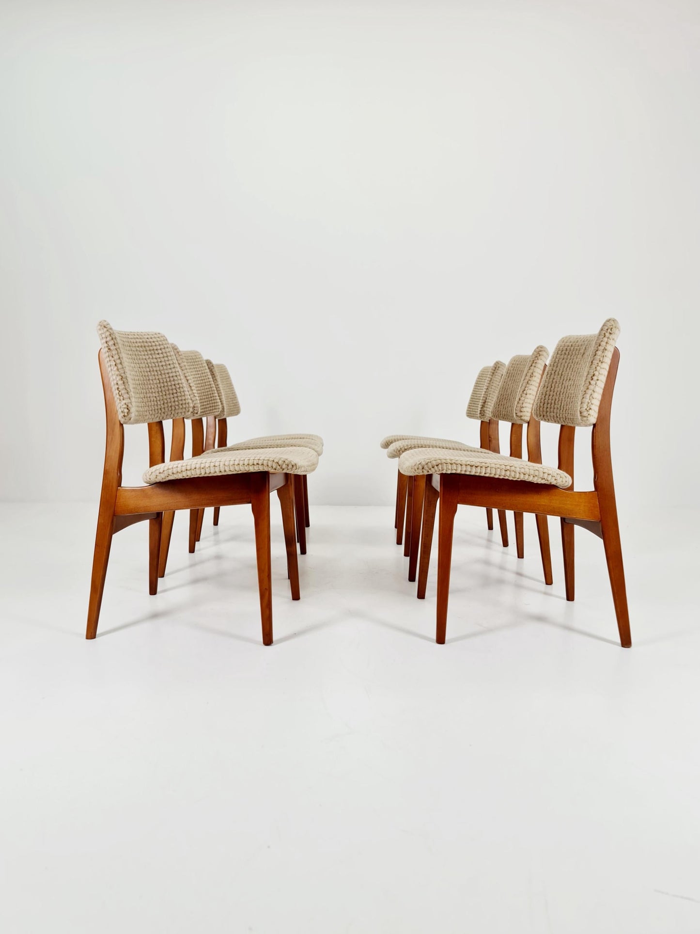 Vintage Danish solid wood dining Chairs, 1960s, Set of 6