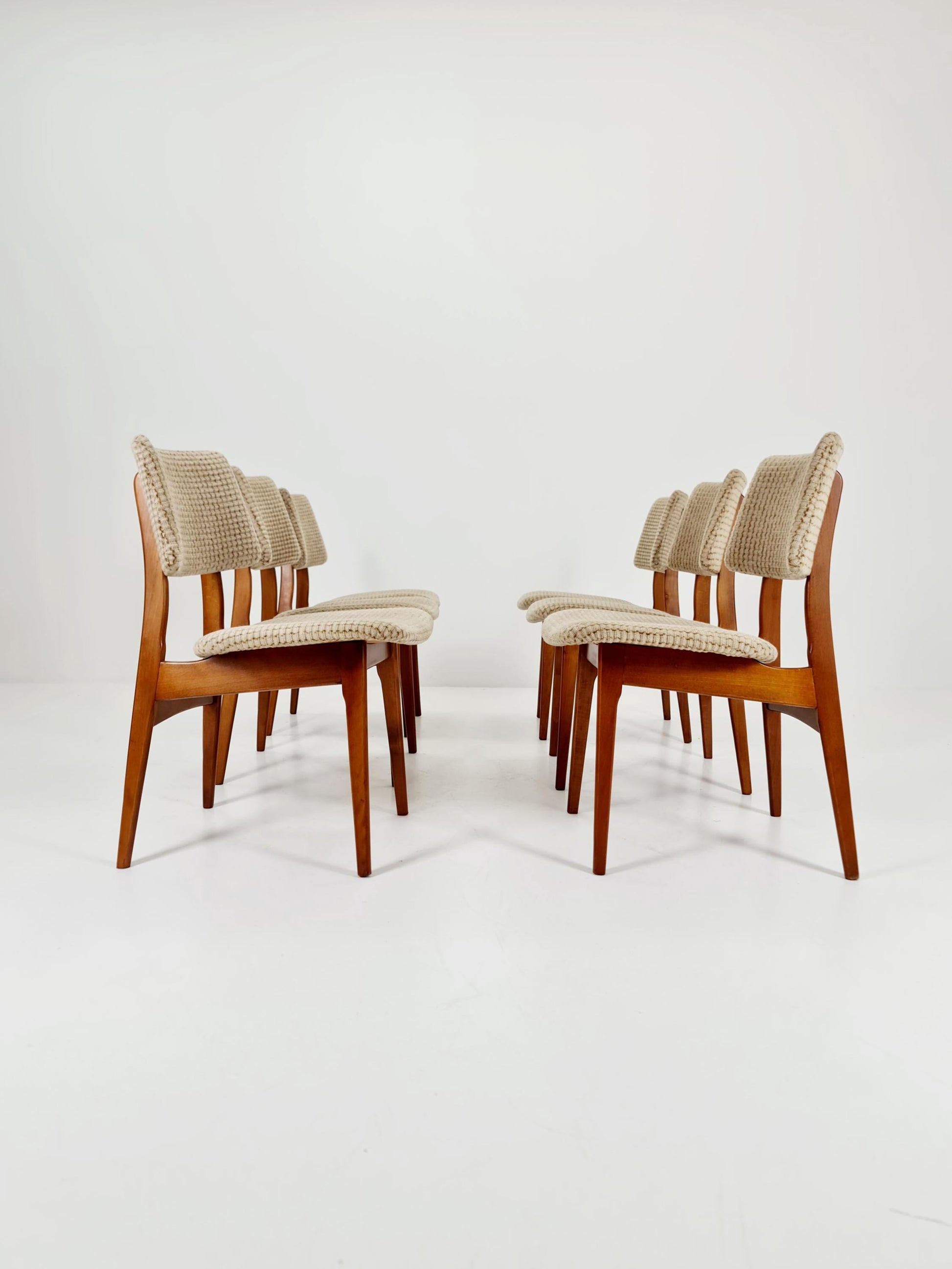 Vintage Danish solid wood dining Chairs, 1960s, Set of 6