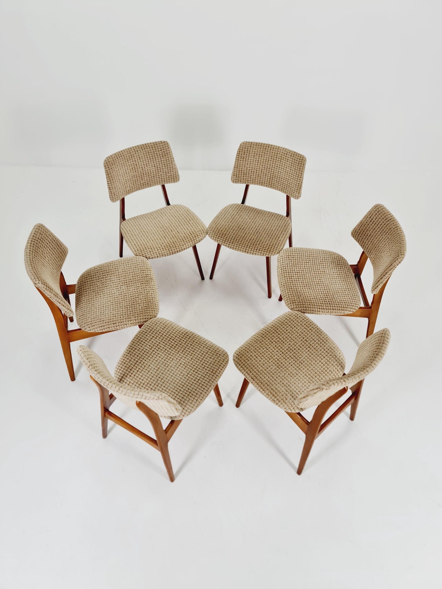 Vintage Danish solid wood dining Chairs, 1960s, Set of 6