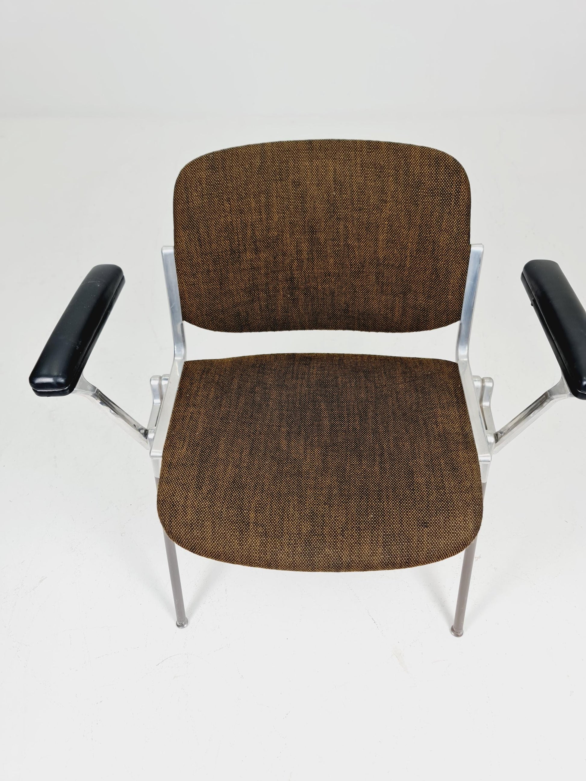 Italian Brown Fabric Castelli arm chairs by Giancarlo Piretti, 1970s