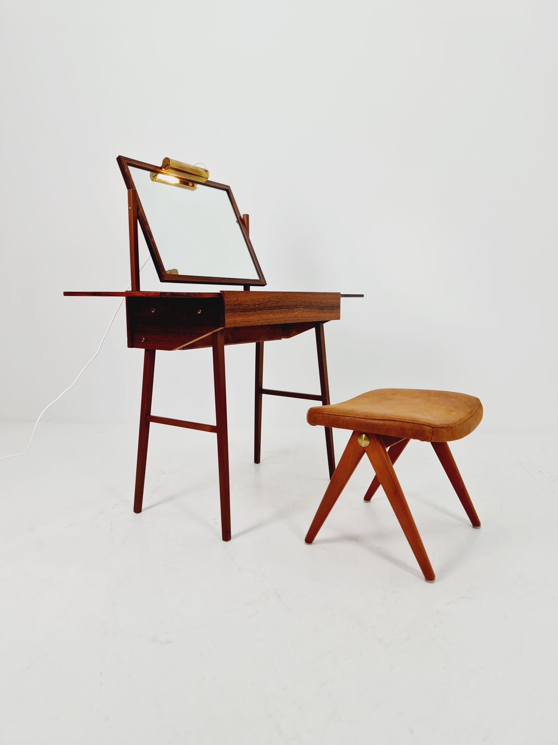 Rare Mid Century Modern Swedish Rosewood vanity table/ make up table by G&T, 1960