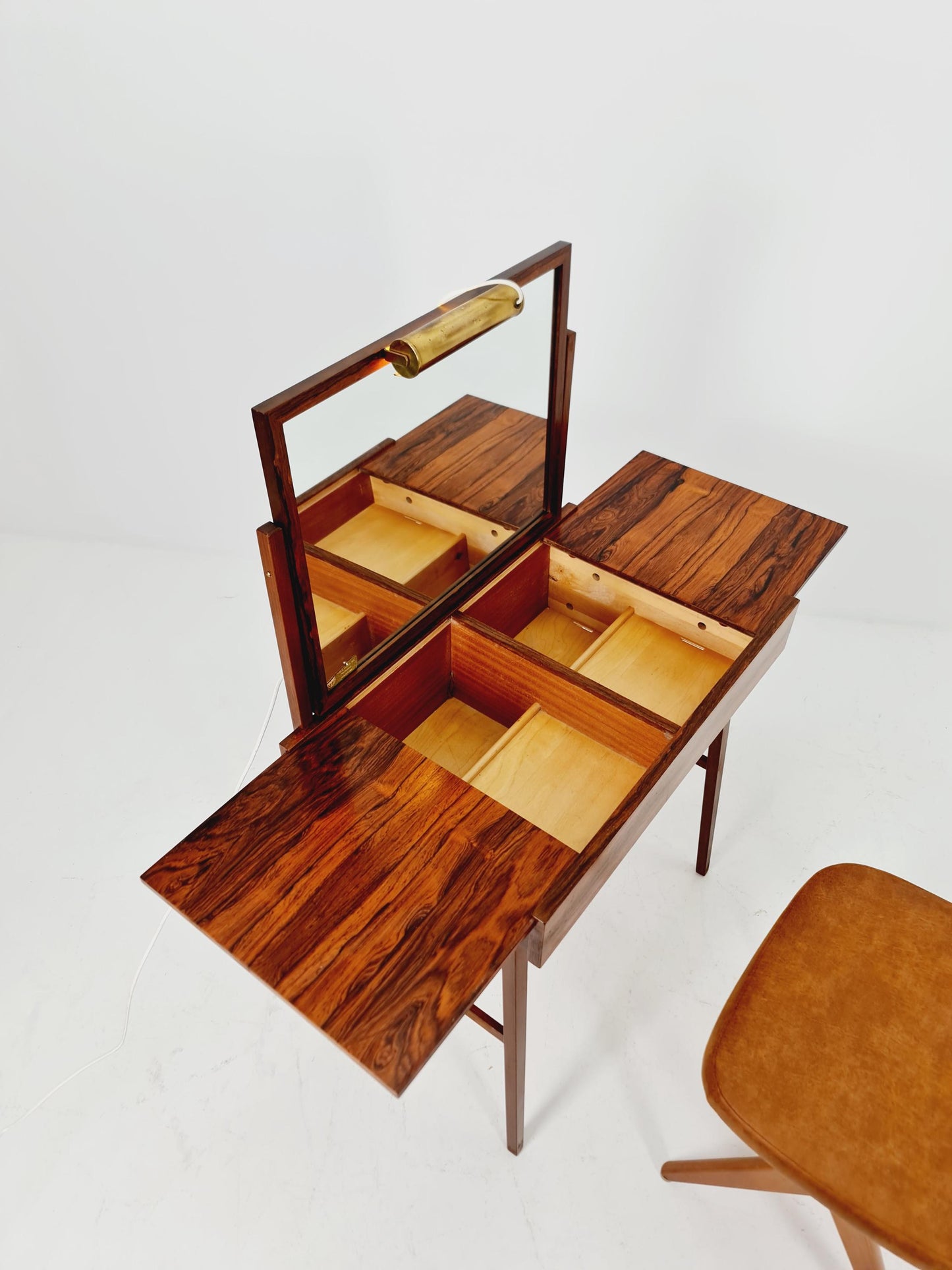 Rare Mid Century Modern Swedish Rosewood vanity table/ make up table by G&T, 1960
