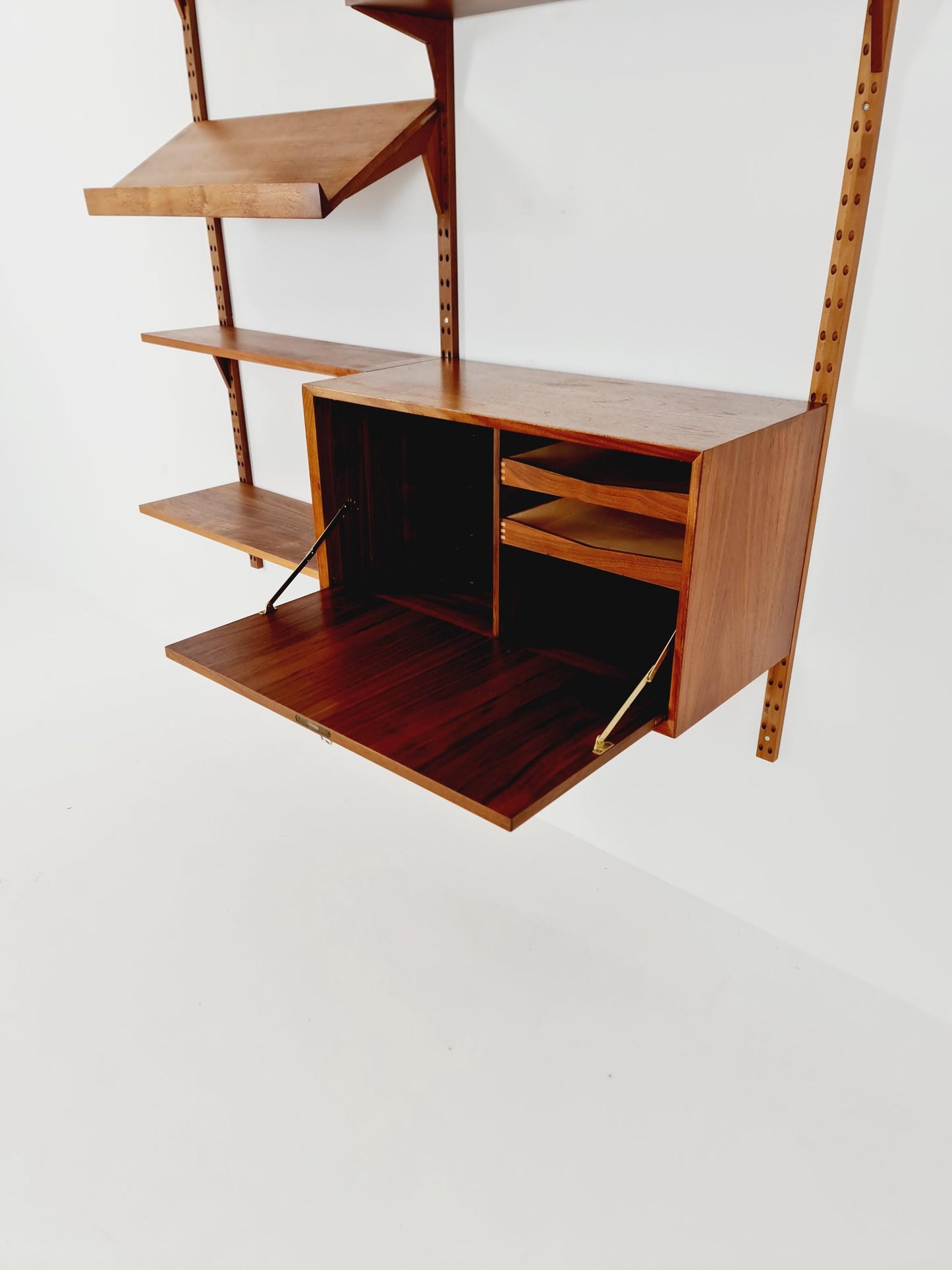 Mid century Danish Walnut Wall Unit with bar cabinet /Desk by Poul Cadovius for Royal,Denmark, 1960s