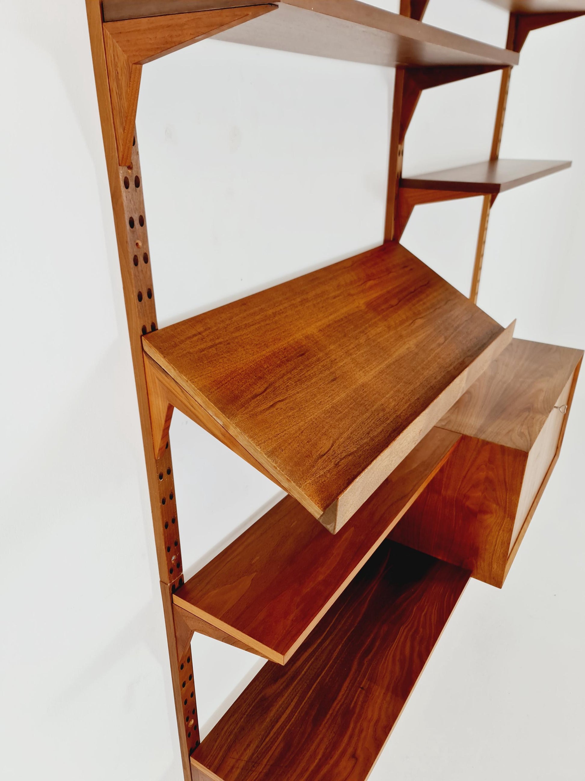 Mid century Danish Walnut Wall Unit with bar cabinet /Desk by Poul Cadovius for Royal,Denmark, 1960s
