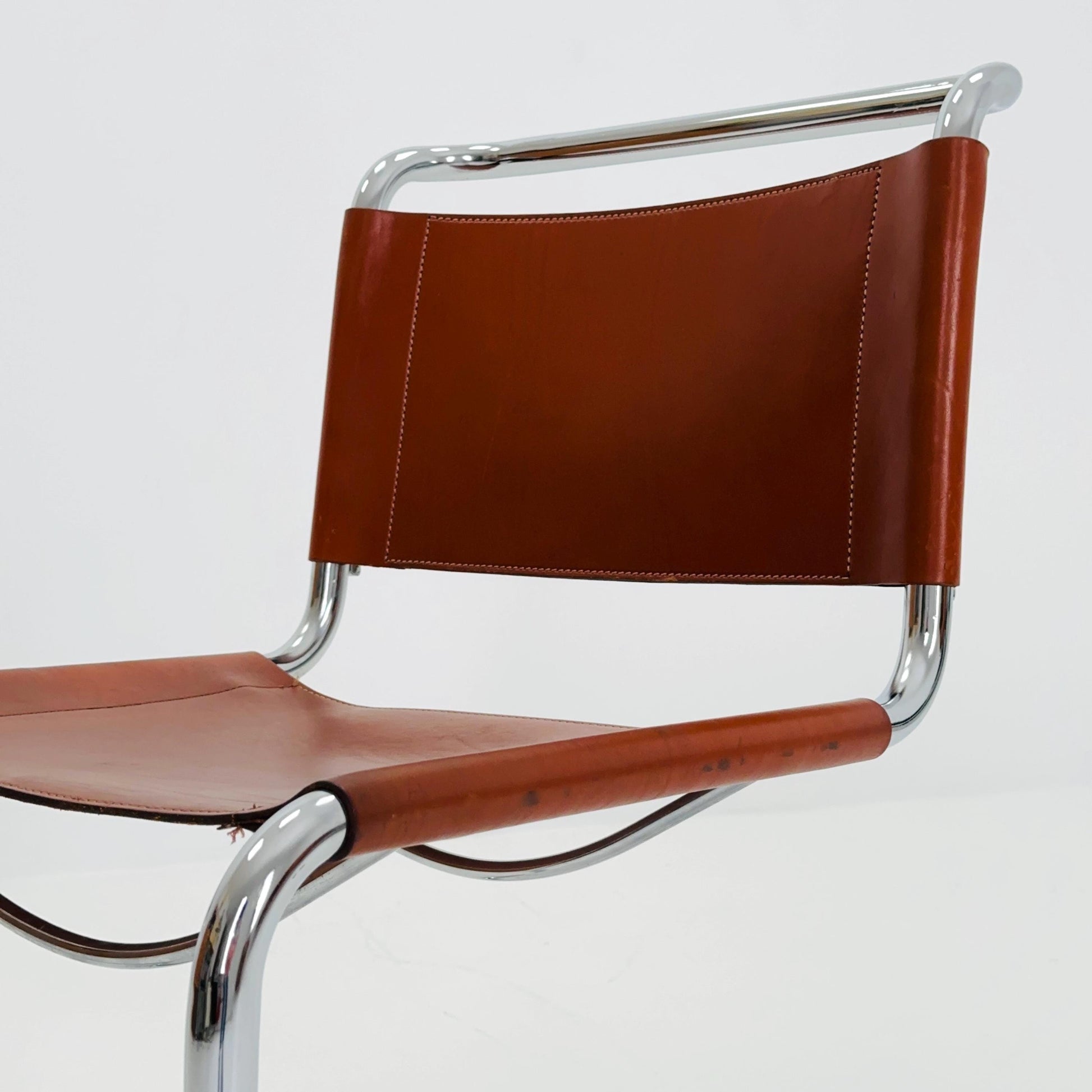 1 of 4 Mid-Century S33 Chair by Mart Stam for Fasem, 1980s Italy