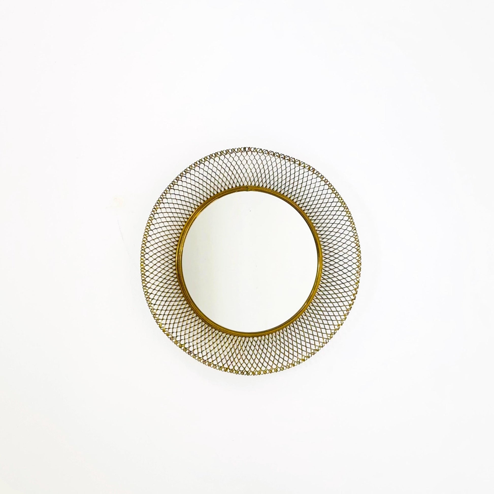 Mid-century wall mirror by Josef Frank Svenskt Tenn, Austria, Sweden, brass, 1950s